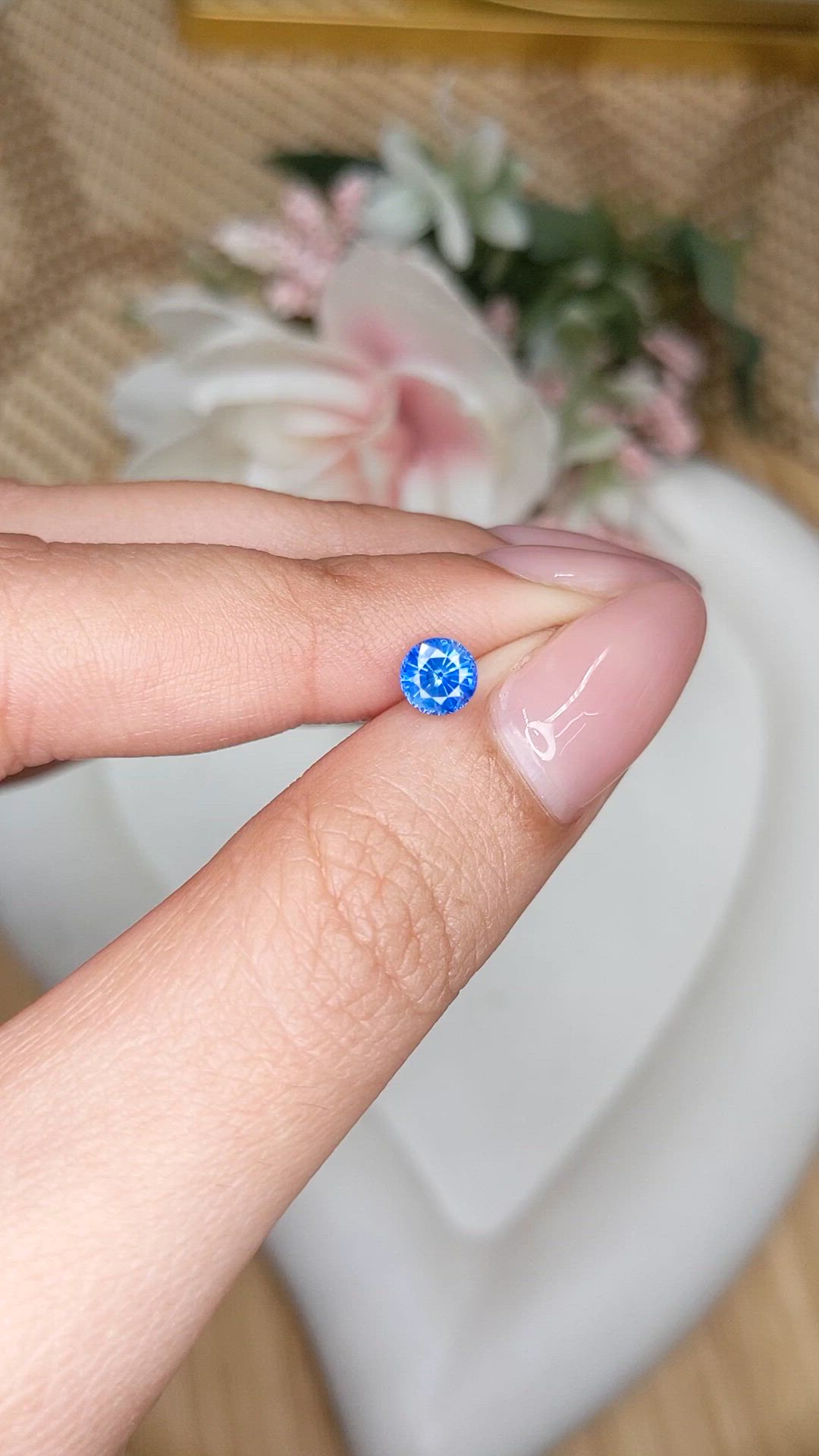 0.66 Ct. Blue Sapphire from Ceylon (Sri Lanka) Size Video