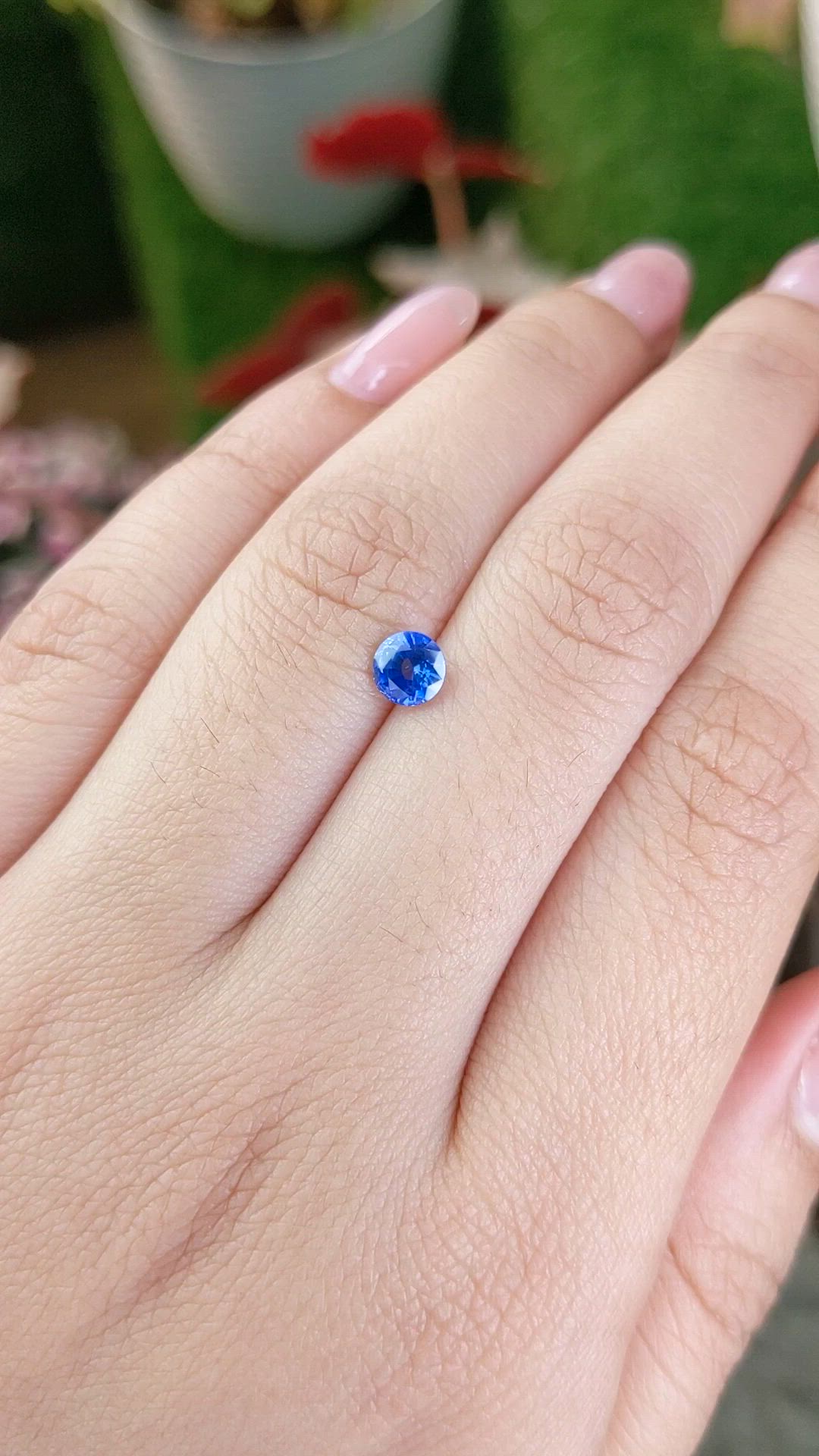 0.66 Ct. Blue Sapphire from Ceylon (Sri Lanka) Size Video