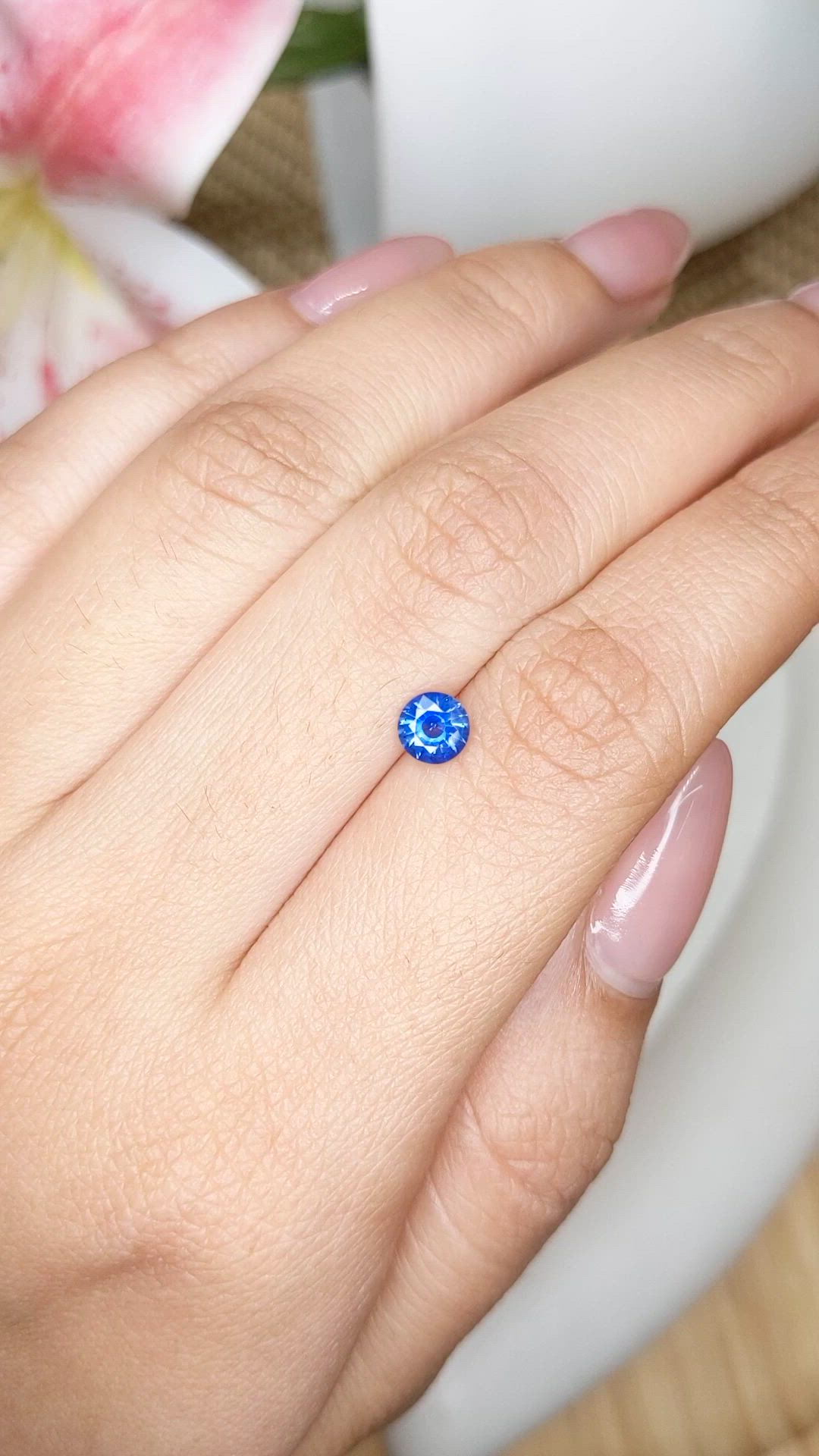 0.58 Ct. Blue Sapphire from Ceylon (Sri Lanka) Size Video