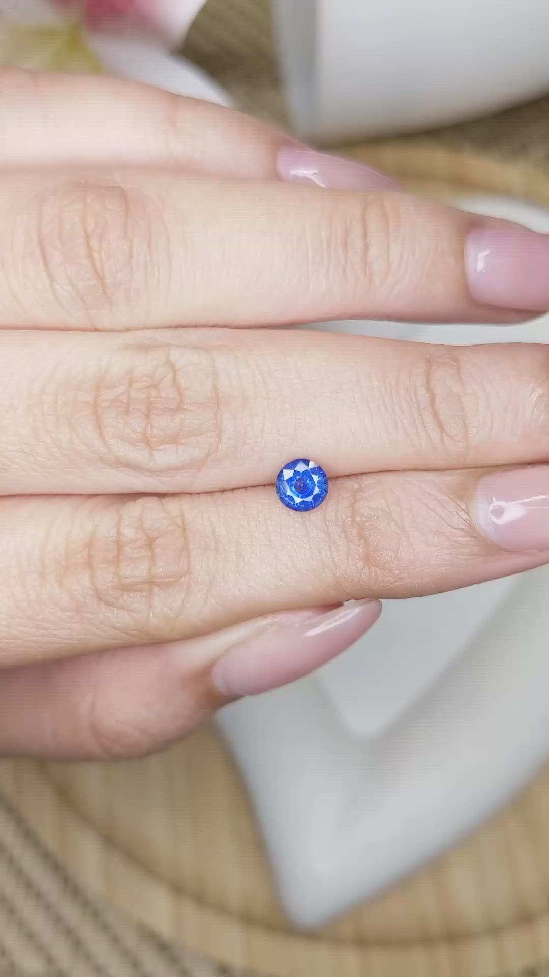 0.58 Ct. Blue Sapphire from Ceylon (Sri Lanka) Size Video