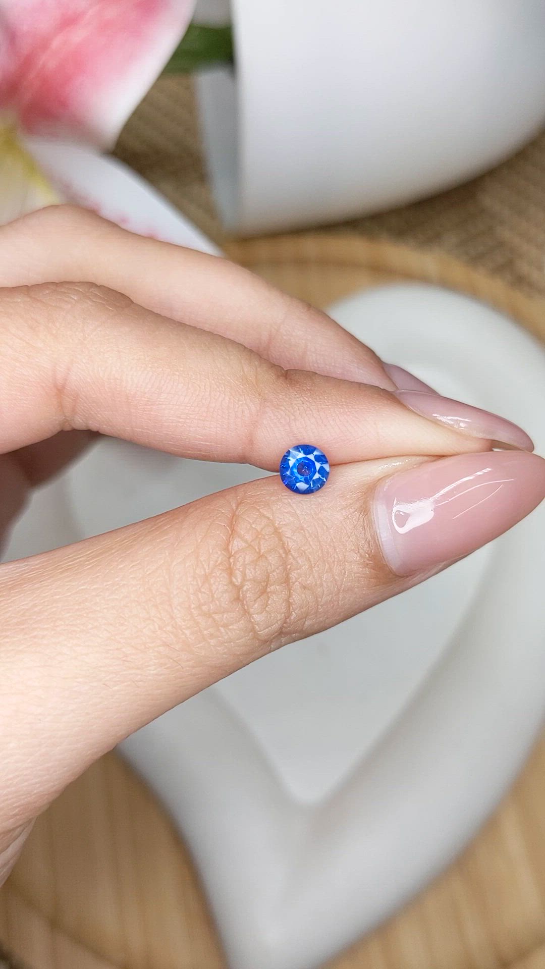 0.58 Ct. Blue Sapphire from Ceylon (Sri Lanka) Size Video