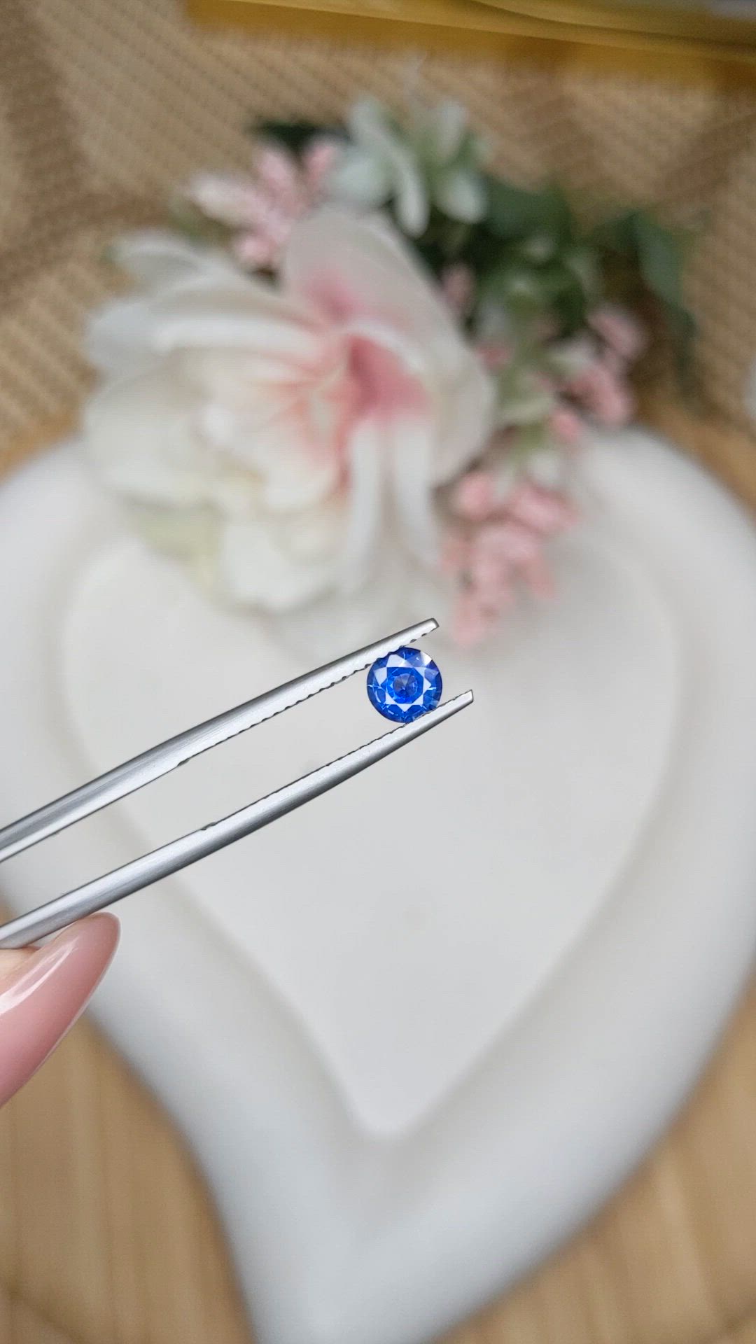 0.58 Ct. Blue Sapphire from Ceylon (Sri Lanka) Size Video