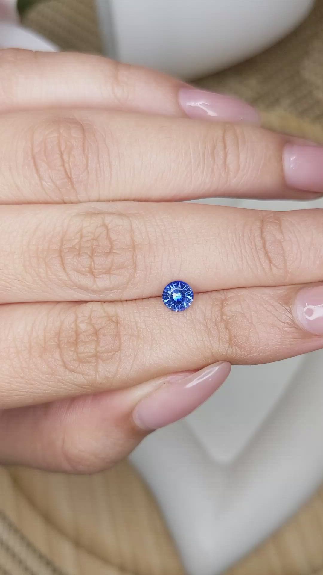 0.54 Ct. Blue Sapphire from Ceylon (Sri Lanka) Size Video