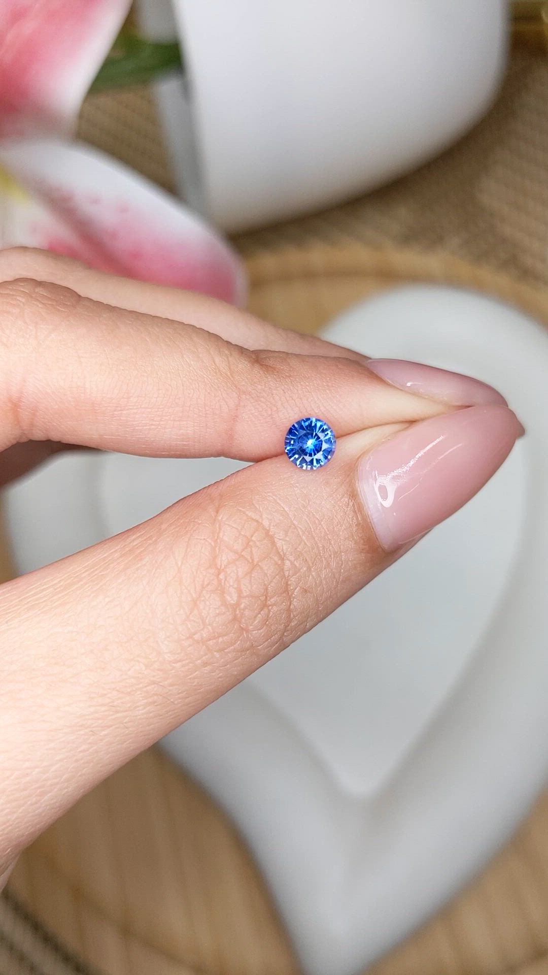0.54 Ct. Blue Sapphire from Ceylon (Sri Lanka) Size Video