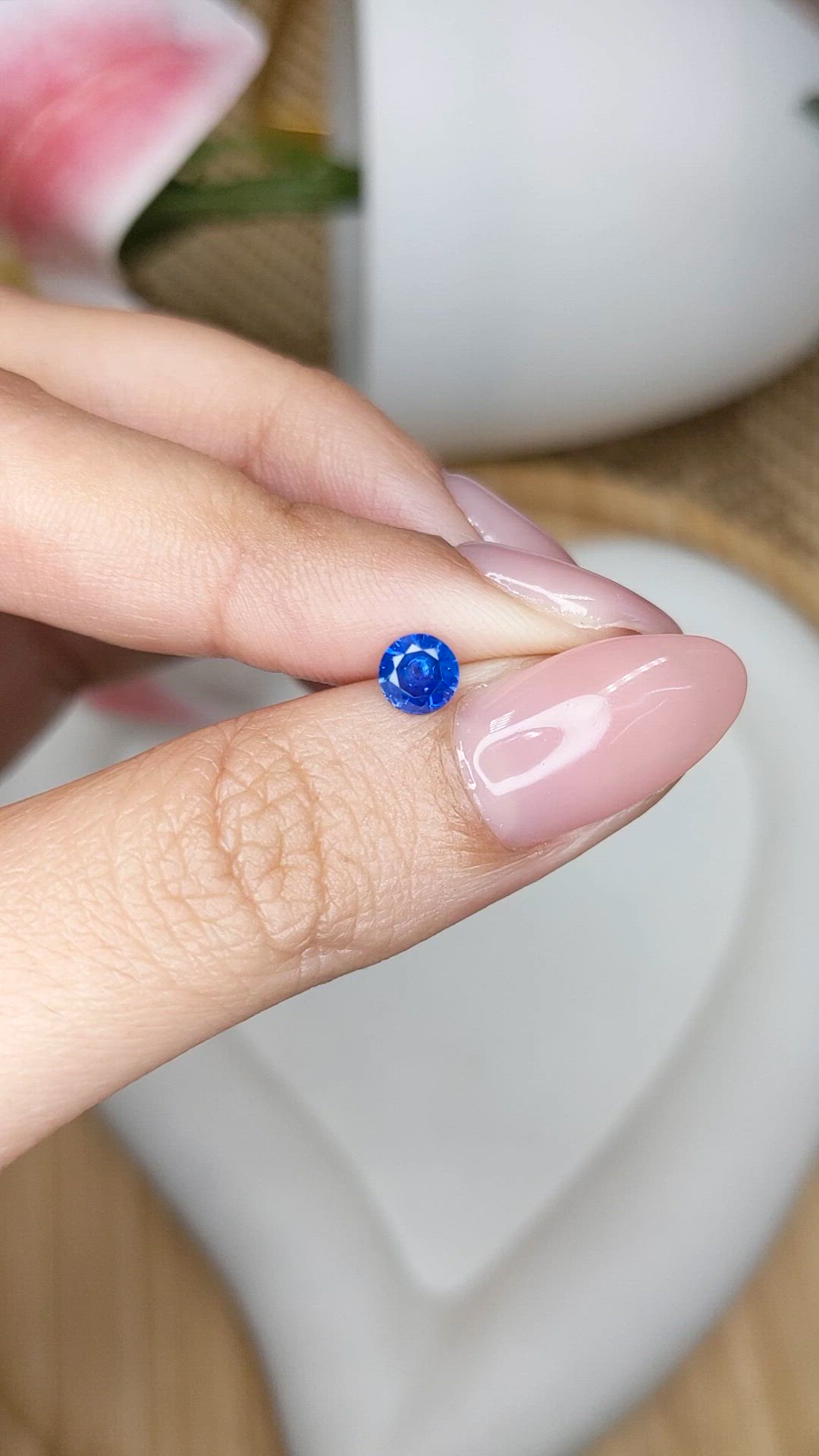 0.49 Ct. Blue Sapphire from Ceylon (Sri Lanka) Size Video
