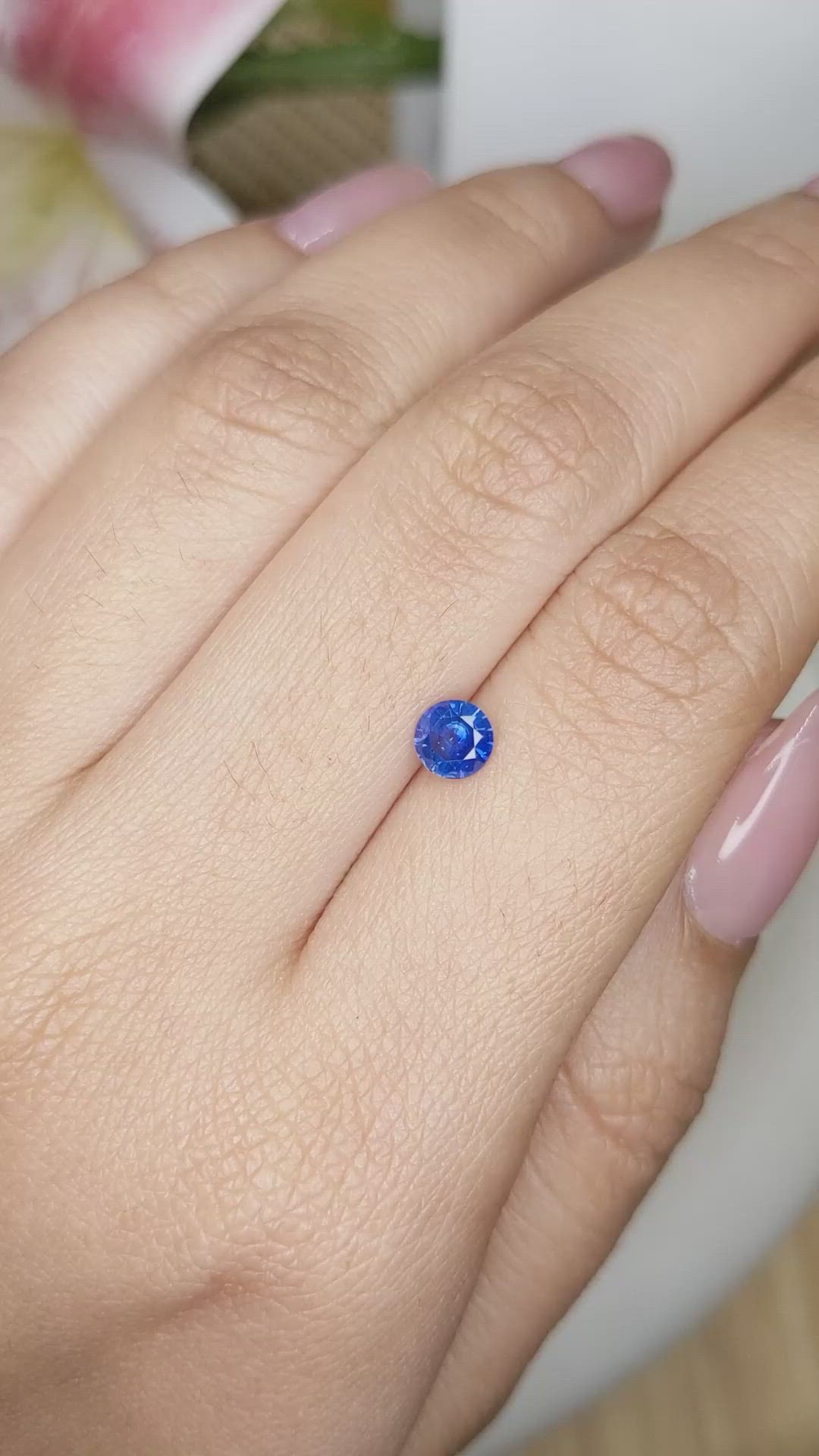 0.49 Ct. Blue Sapphire from Ceylon (Sri Lanka) Size Video