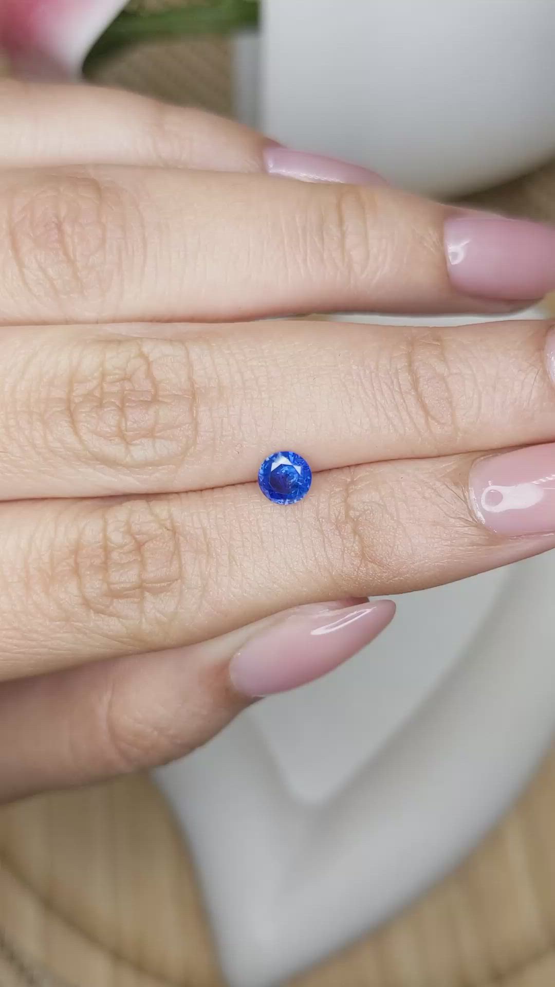 0.49 Ct. Blue Sapphire from Ceylon (Sri Lanka) Size Video