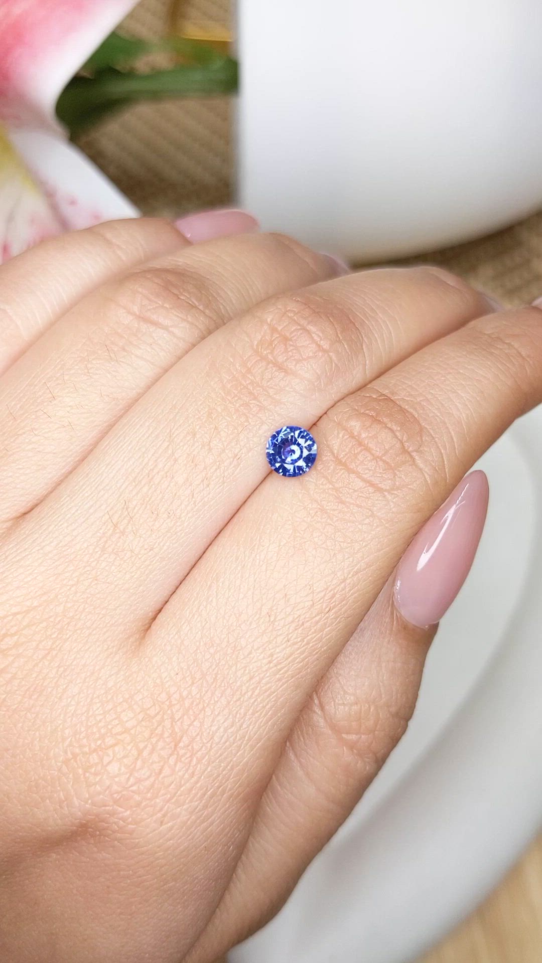 0.70 Ct. Blue Sapphire from Ceylon (Sri Lanka) Size Video