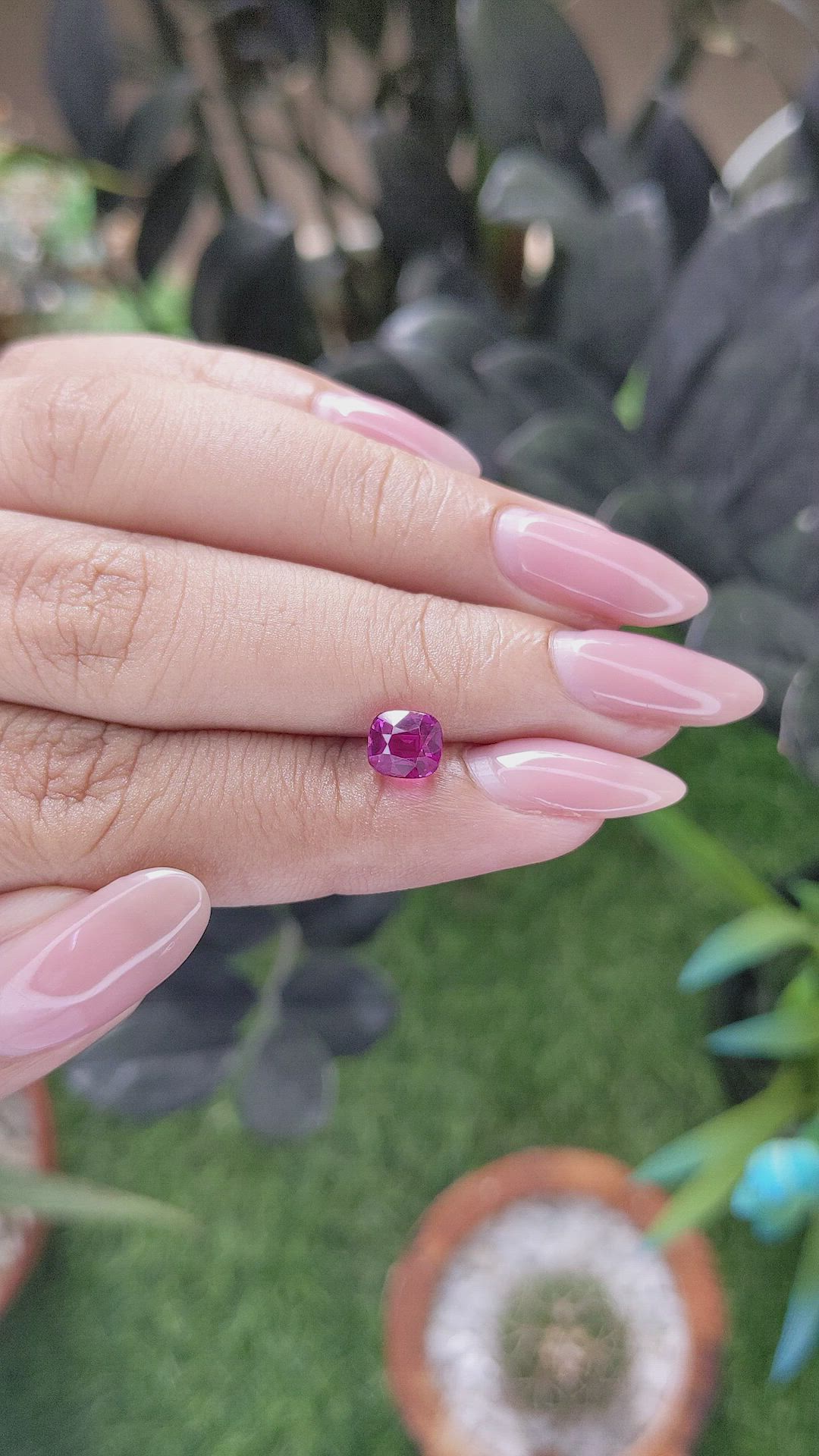 1.52 Ct. Purplish Pink Sapphire from Ceylon (Sri Lanka) Size Video