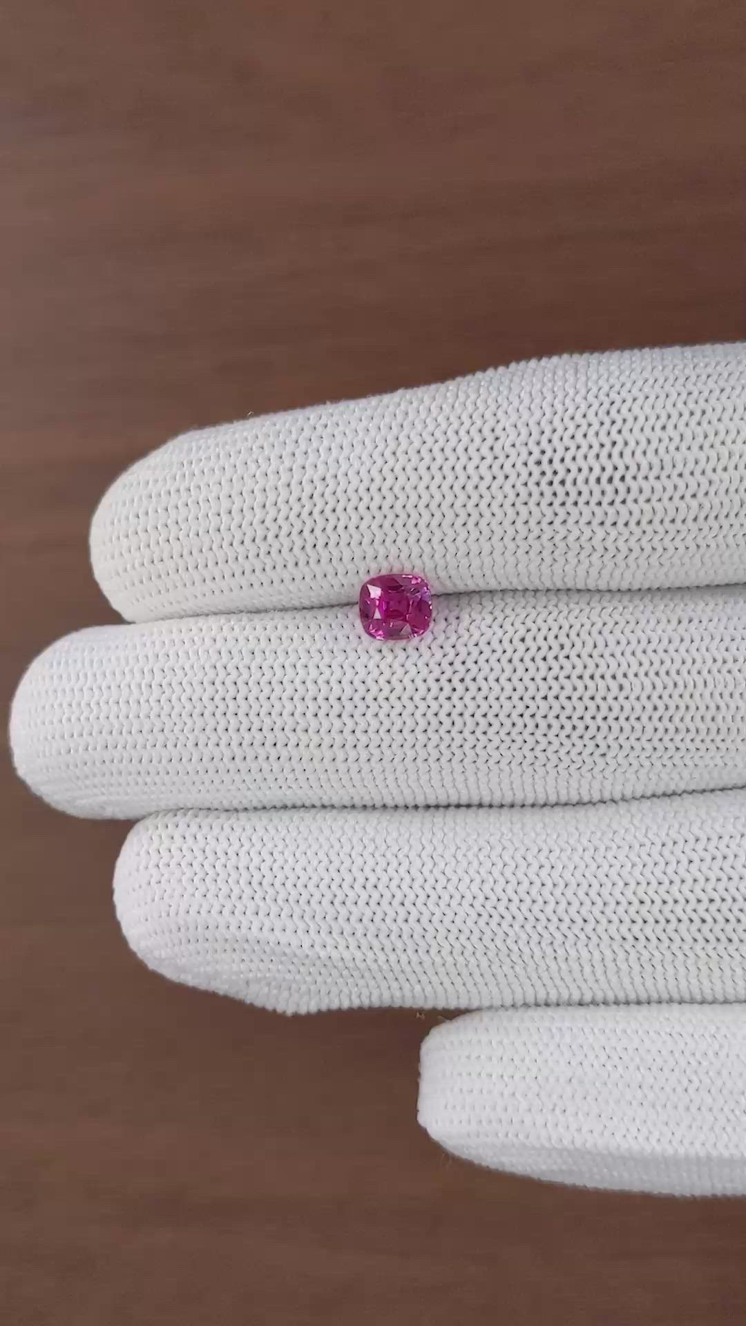 1.52 Ct. Purplish Pink Sapphire from Ceylon (Sri Lanka) Size Video