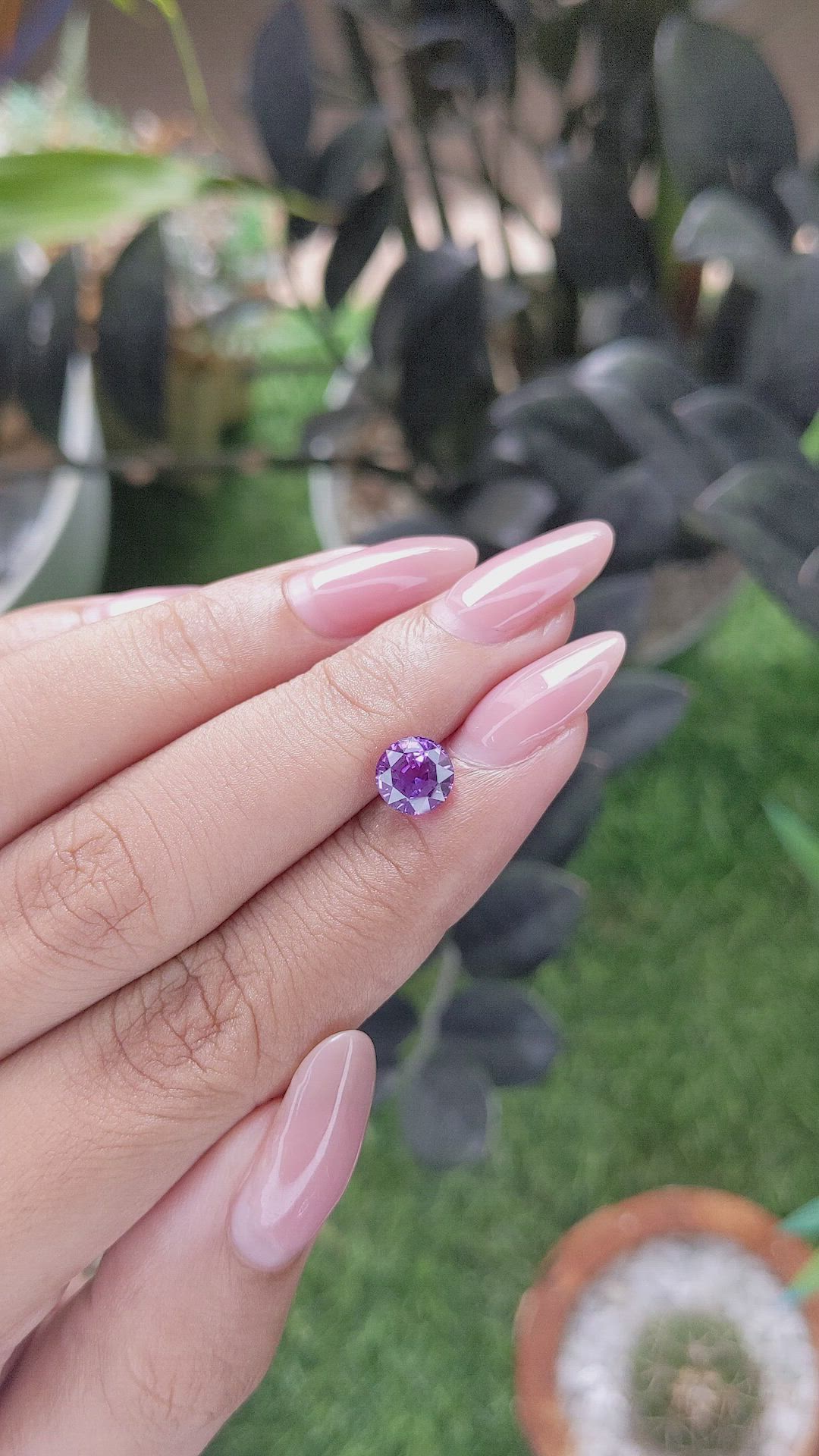 1.57 Ct. Purple Sapphire from Ceylon (Sri Lanka) Size Video