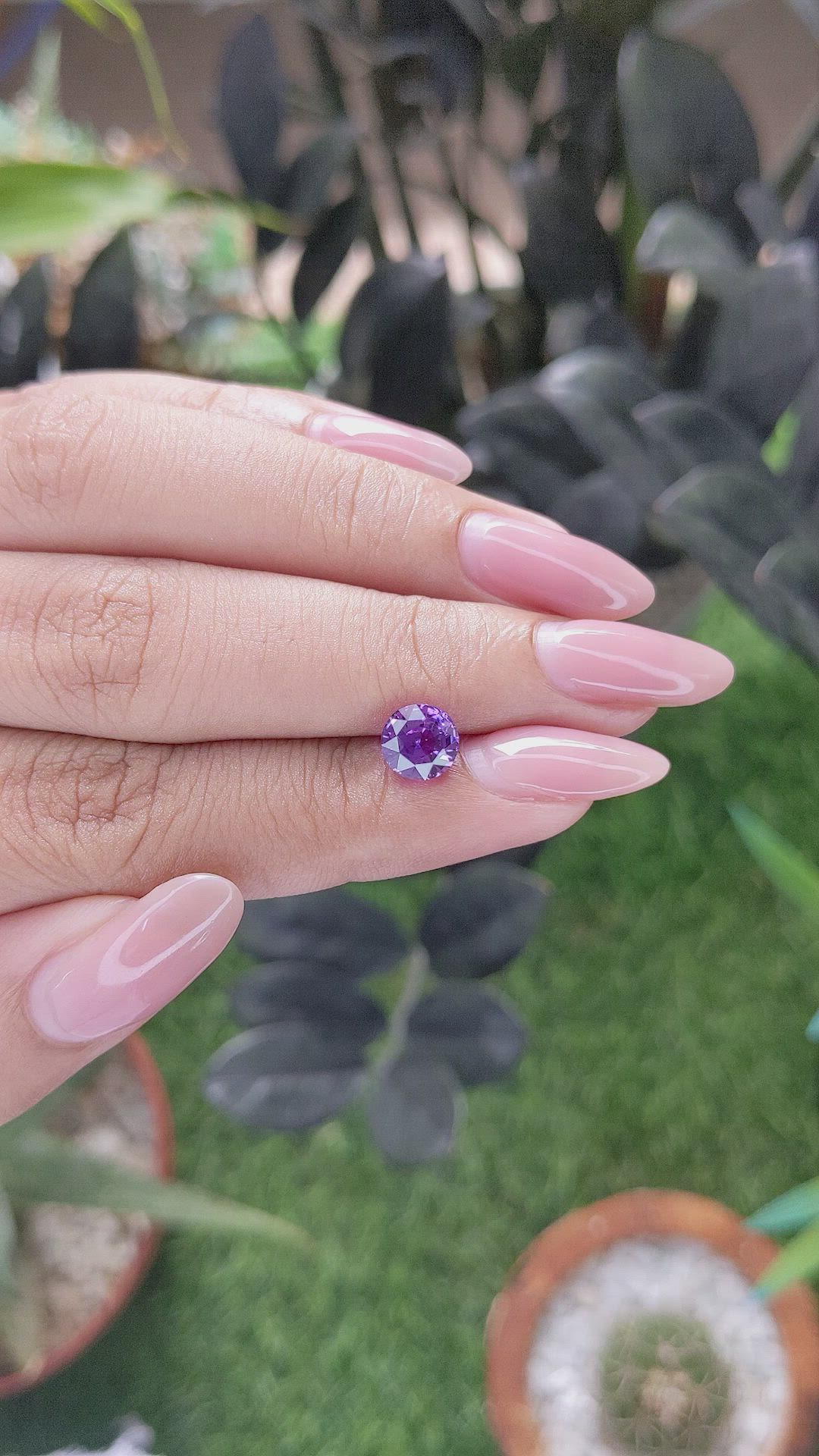 1.57 Ct. Purple Sapphire from Ceylon (Sri Lanka) Size Video