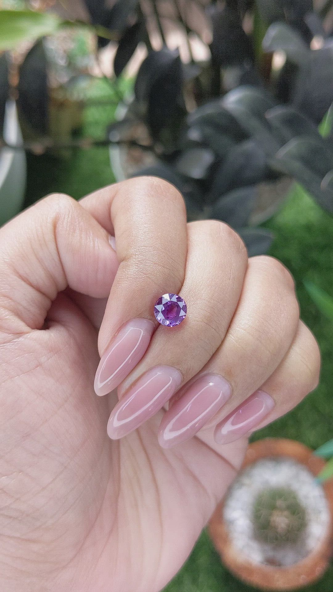 1.57 Ct. Purple Sapphire from Ceylon (Sri Lanka) Size Video