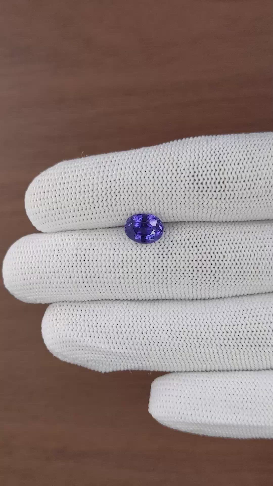 2.60 Ct. Bluish Purple Sapphire from Ceylon (Sri Lanka) Size Video