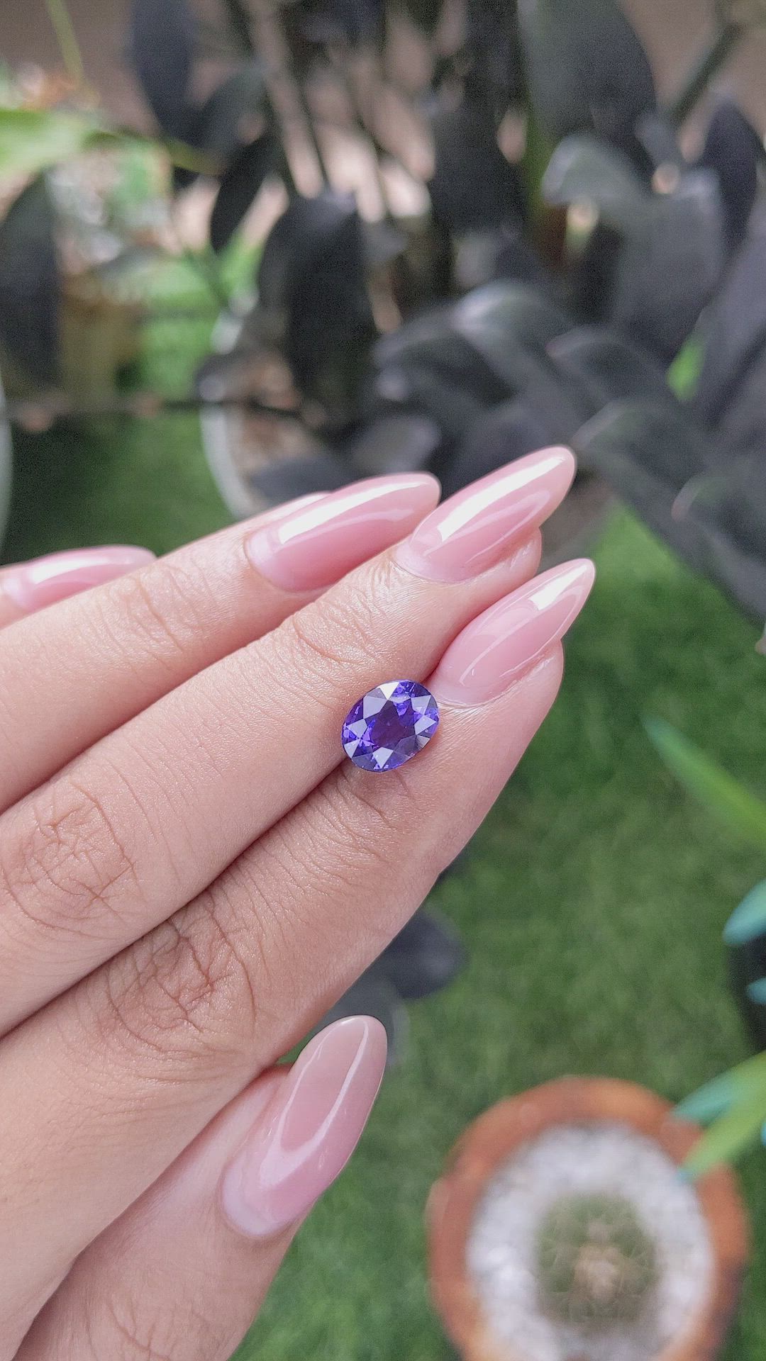 2.60 Ct. Bluish Purple Sapphire from Ceylon (Sri Lanka) Size Video