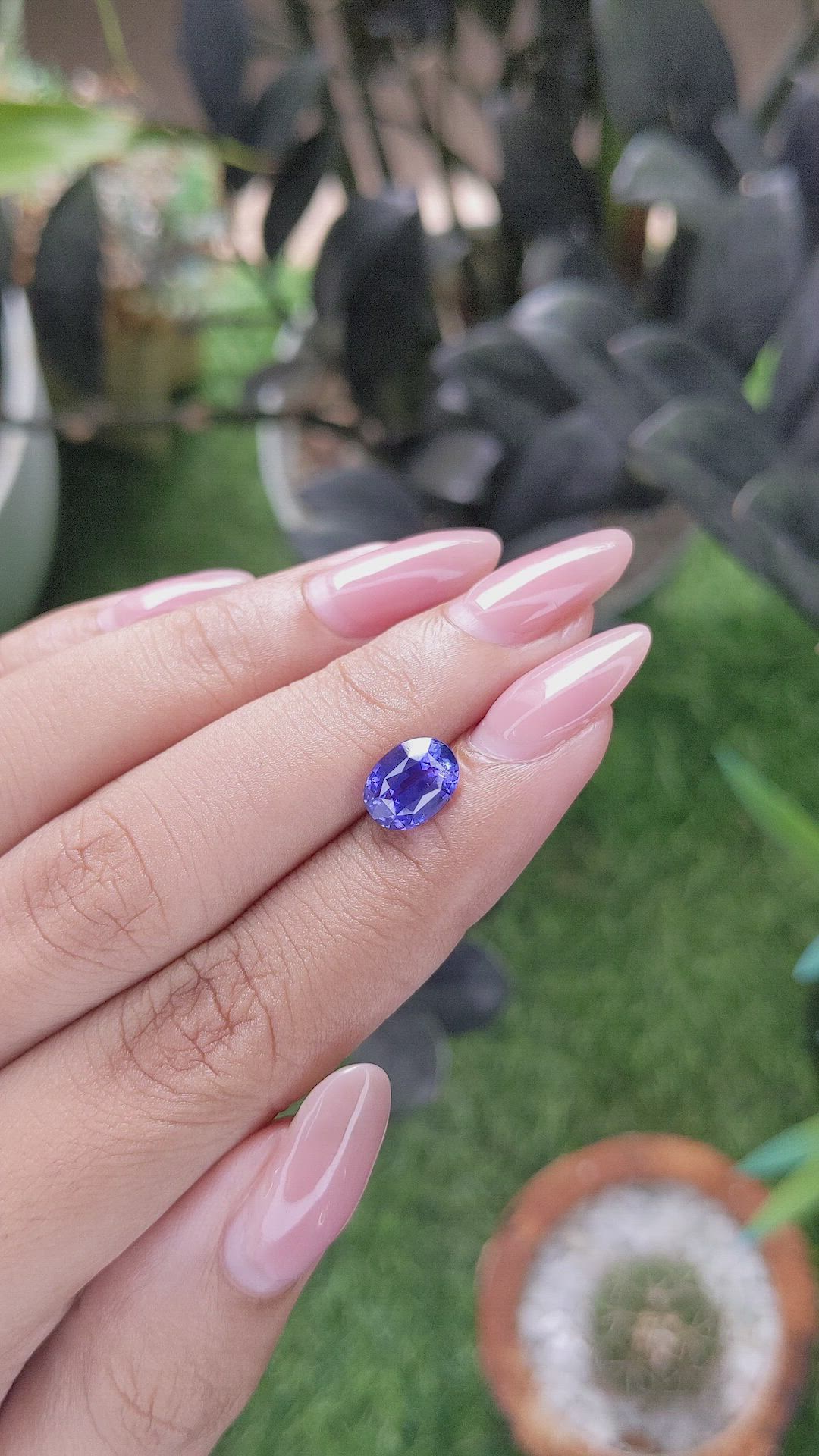 2.59 Ct. Bluish Purple Sapphire from Ceylon (Sri Lanka) Size Video