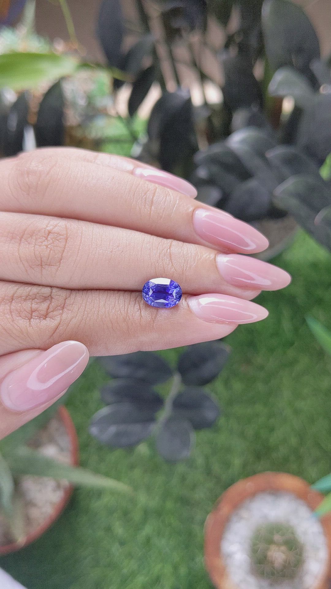 2.59 Ct. Bluish Purple Sapphire from Ceylon (Sri Lanka) Size Video