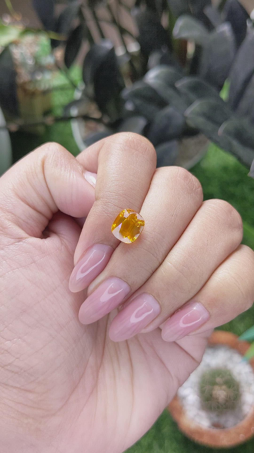 4.14 Ct. Yellowish Orange Sapphire from Ceylon (Sri Lanka) Size Video