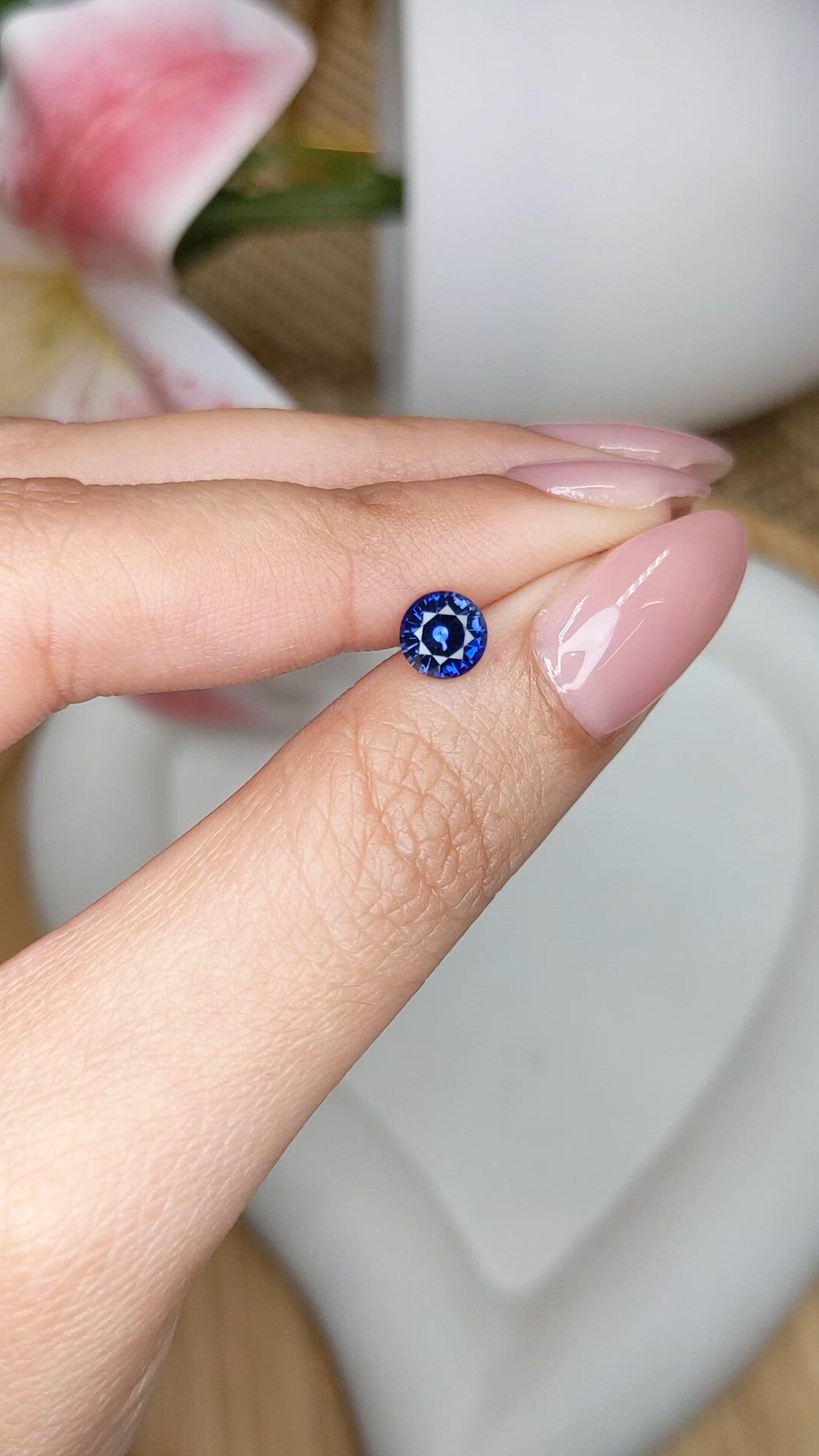 0.84 Ct. Blue Sapphire from Ceylon (Sri Lanka) Size Video