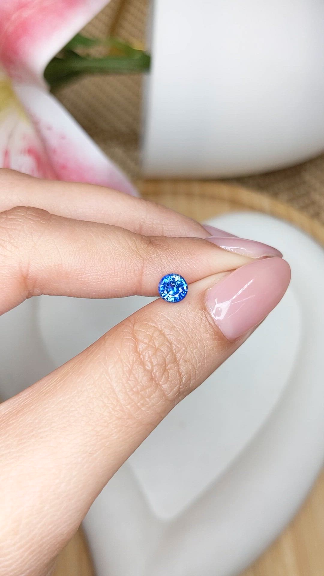 0.71 Ct. Blue Sapphire from Ceylon (Sri Lanka) Size Video