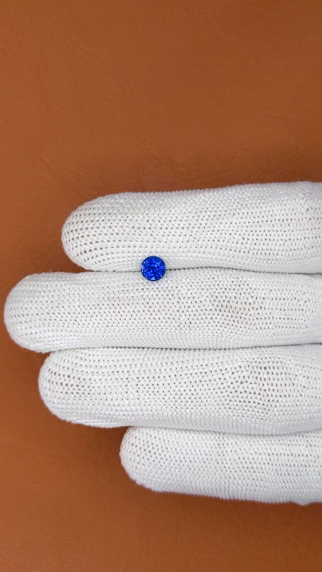 0.67 Ct. Blue Sapphire from Ceylon (Sri Lanka) Size Video