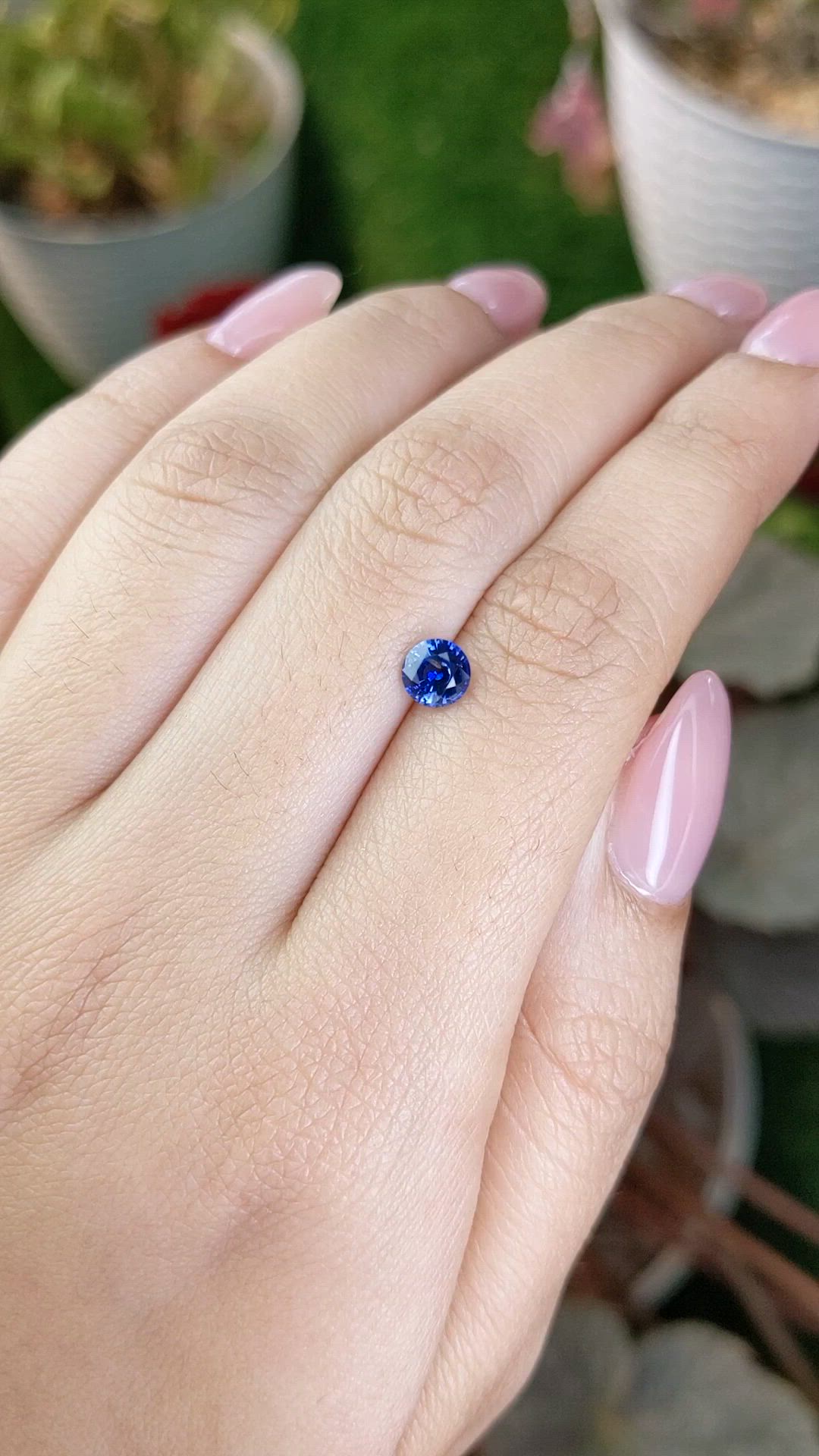 0.74 Ct. Blue Sapphire from Ceylon (Sri Lanka) Size Video
