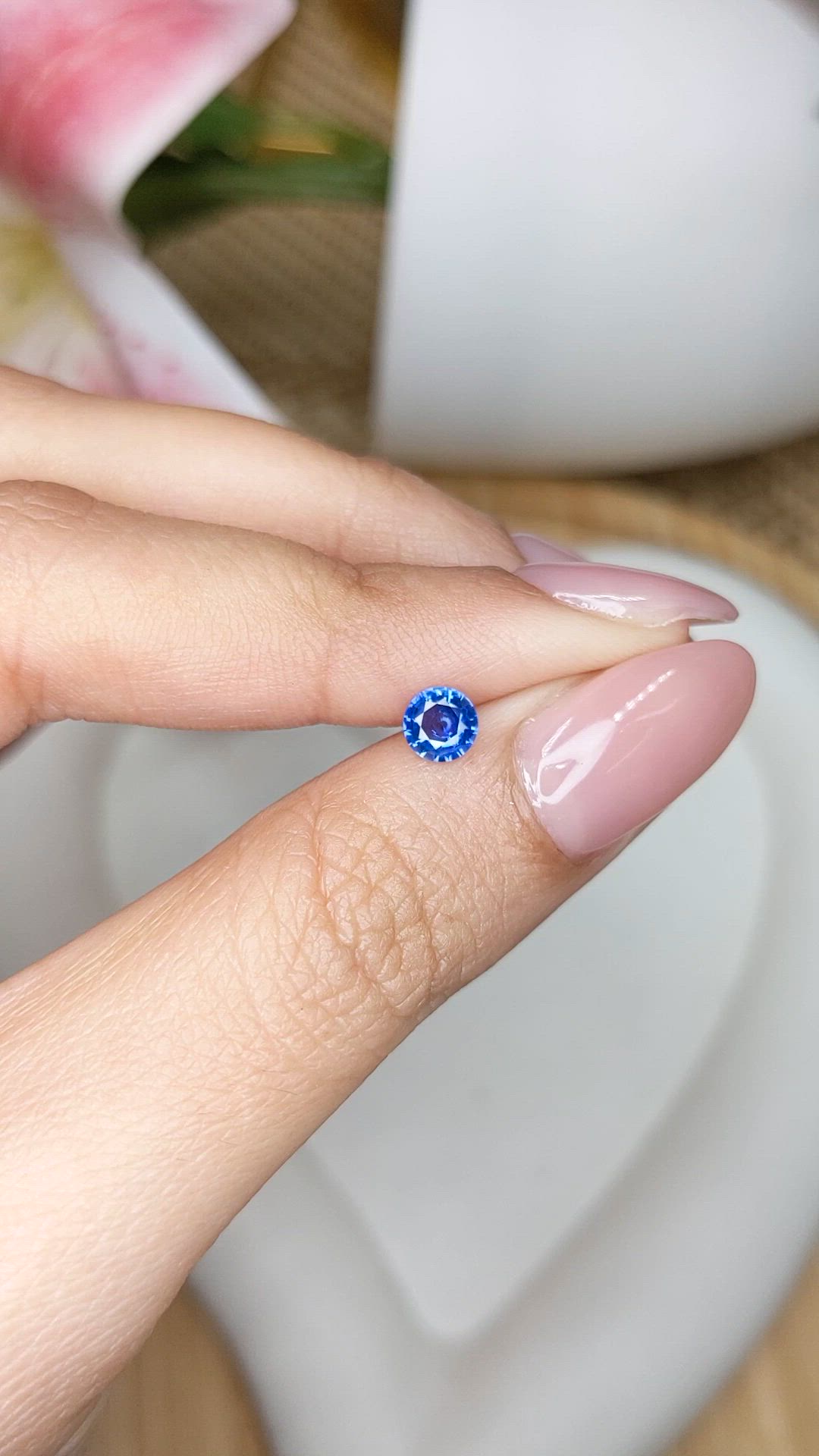 0.43 Ct. Blue Sapphire from Ceylon (Sri Lanka) Size Video