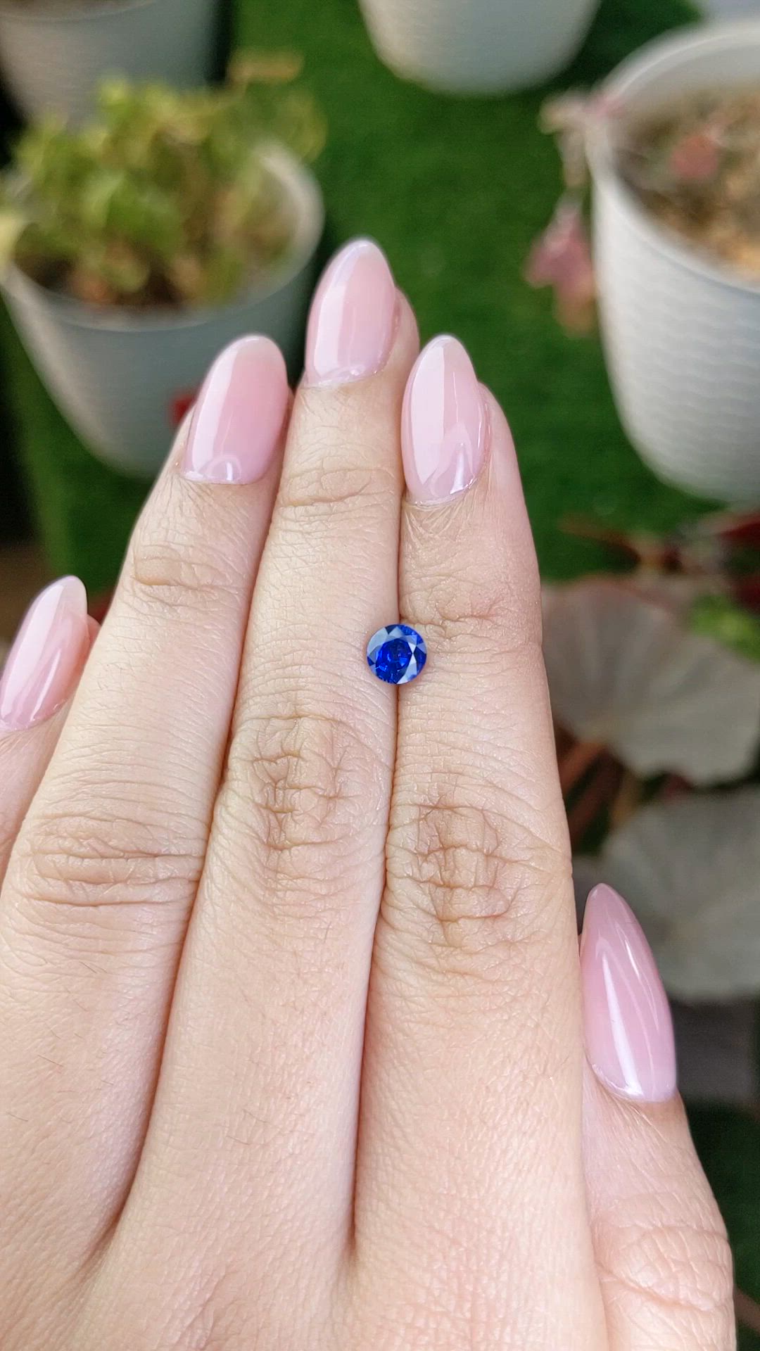 0.63 Ct. Blue Sapphire from Ceylon (Sri Lanka) Size Video