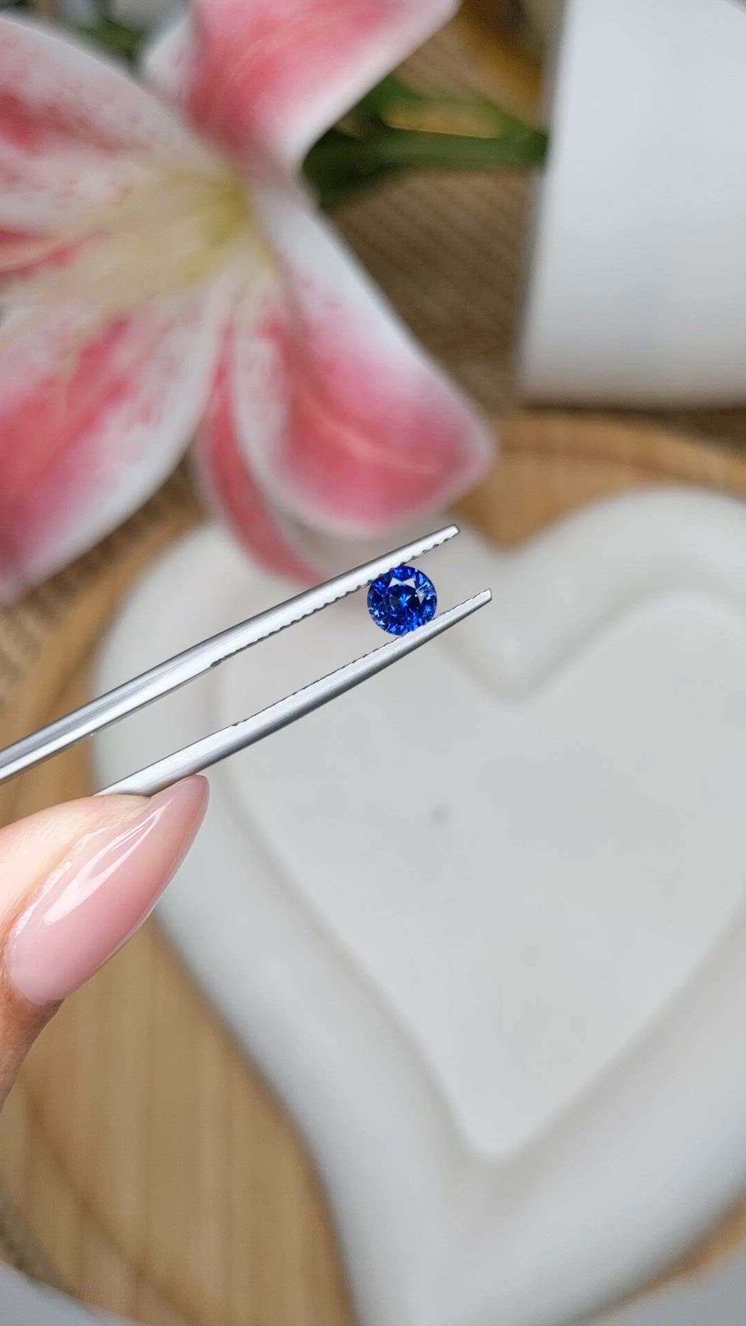 0.57 Ct. Blue Sapphire from Ceylon (Sri Lanka) Size Video