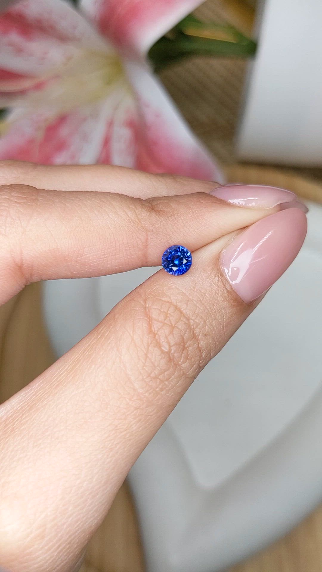 0.57 Ct. Blue Sapphire from Ceylon (Sri Lanka) Size Video