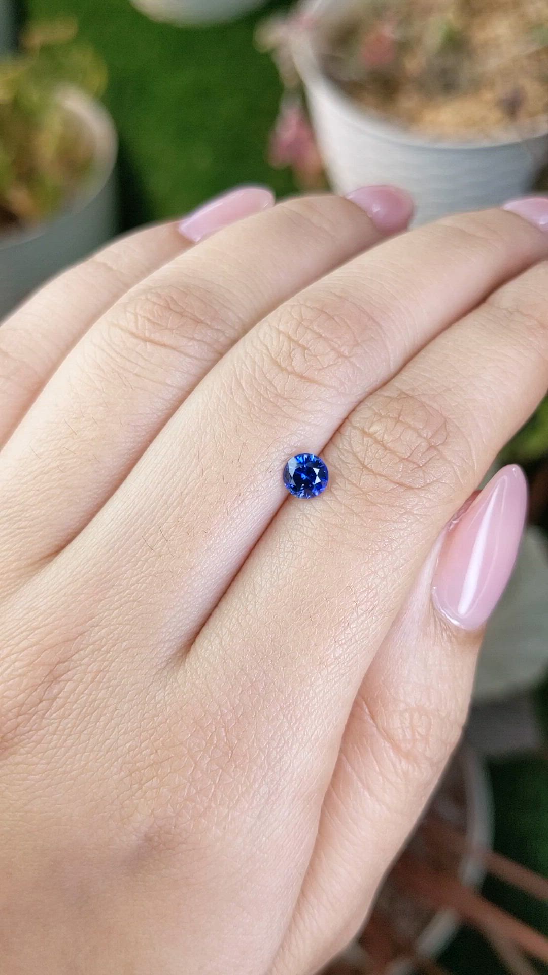 0.57 Ct. Blue Sapphire from Ceylon (Sri Lanka) Size Video