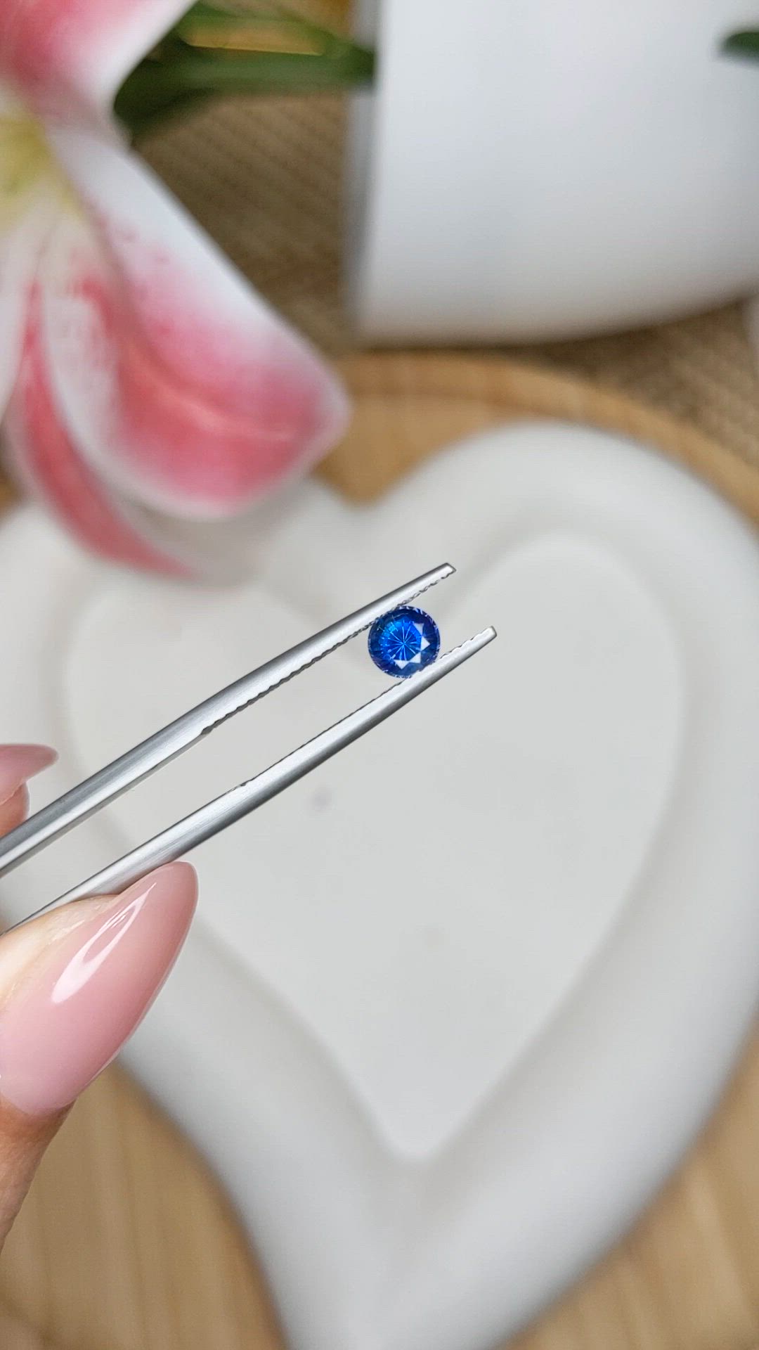 0.62 Ct. Blue Sapphire from Ceylon (Sri Lanka) Size Video