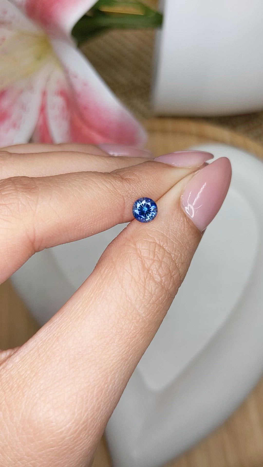 0.67 Ct. Blue Sapphire from Ceylon (Sri Lanka) Size Video