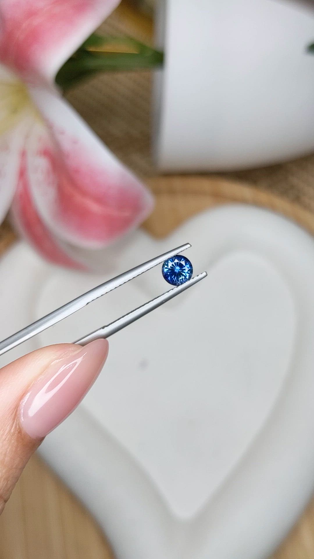 0.67 Ct. Blue Sapphire from Ceylon (Sri Lanka) Size Video