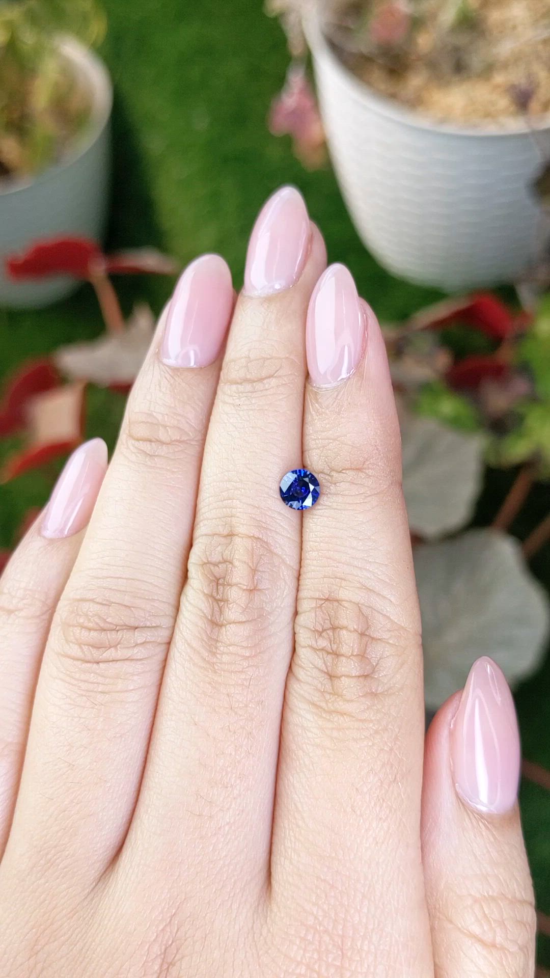 0.58 Ct. Blue Sapphire from Ceylon (Sri Lanka) Size Video
