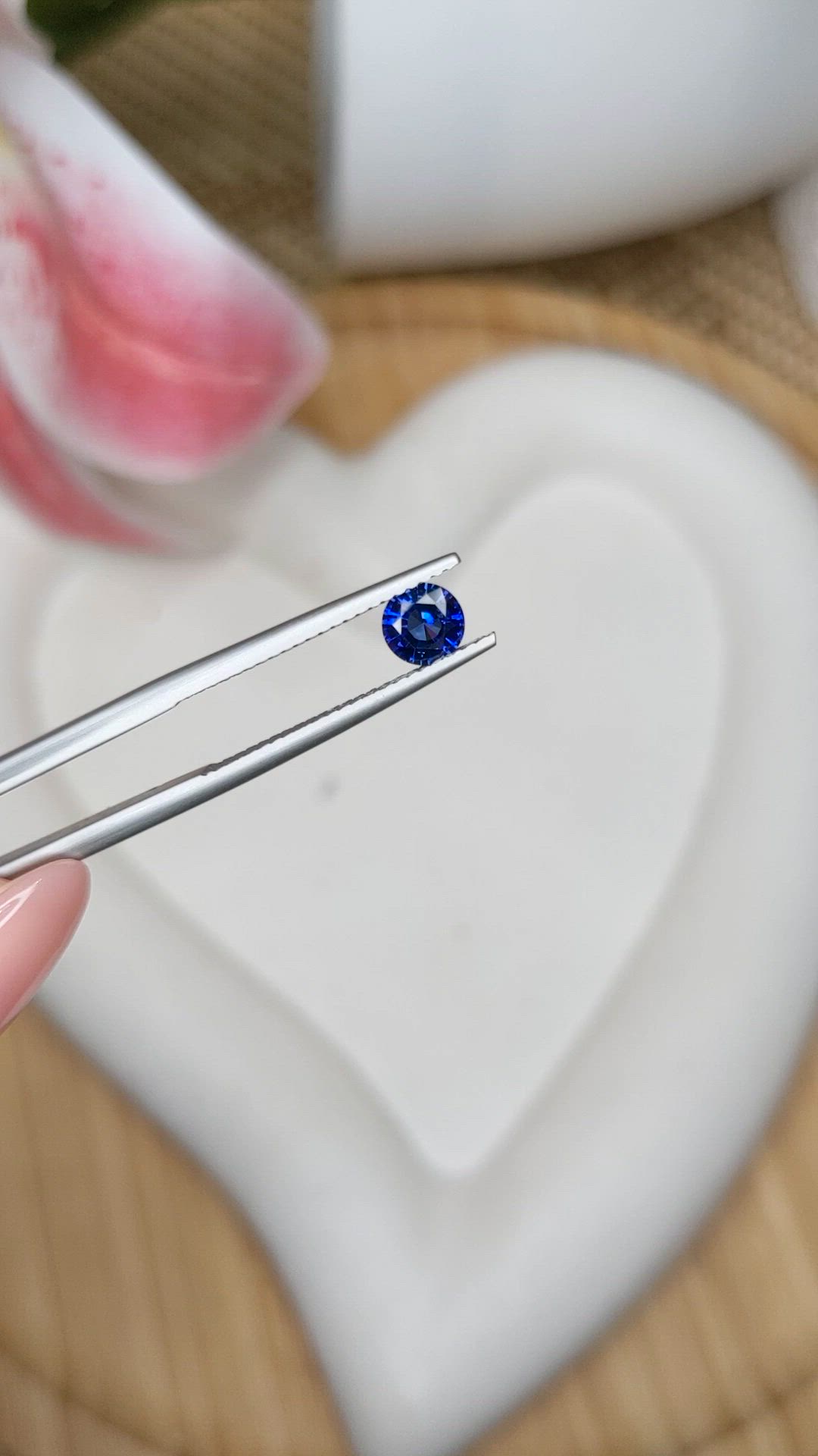 0.58 Ct. Blue Sapphire from Ceylon (Sri Lanka) Size Video