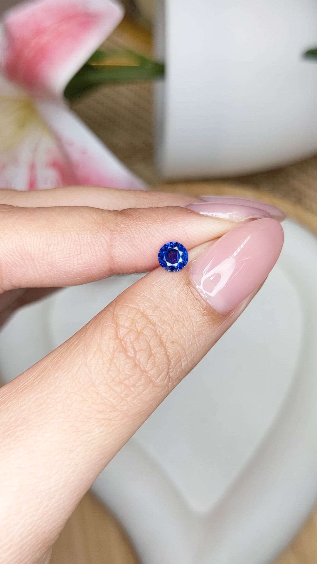 0.49 Ct. Blue Sapphire from Ceylon (Sri Lanka) Size Video