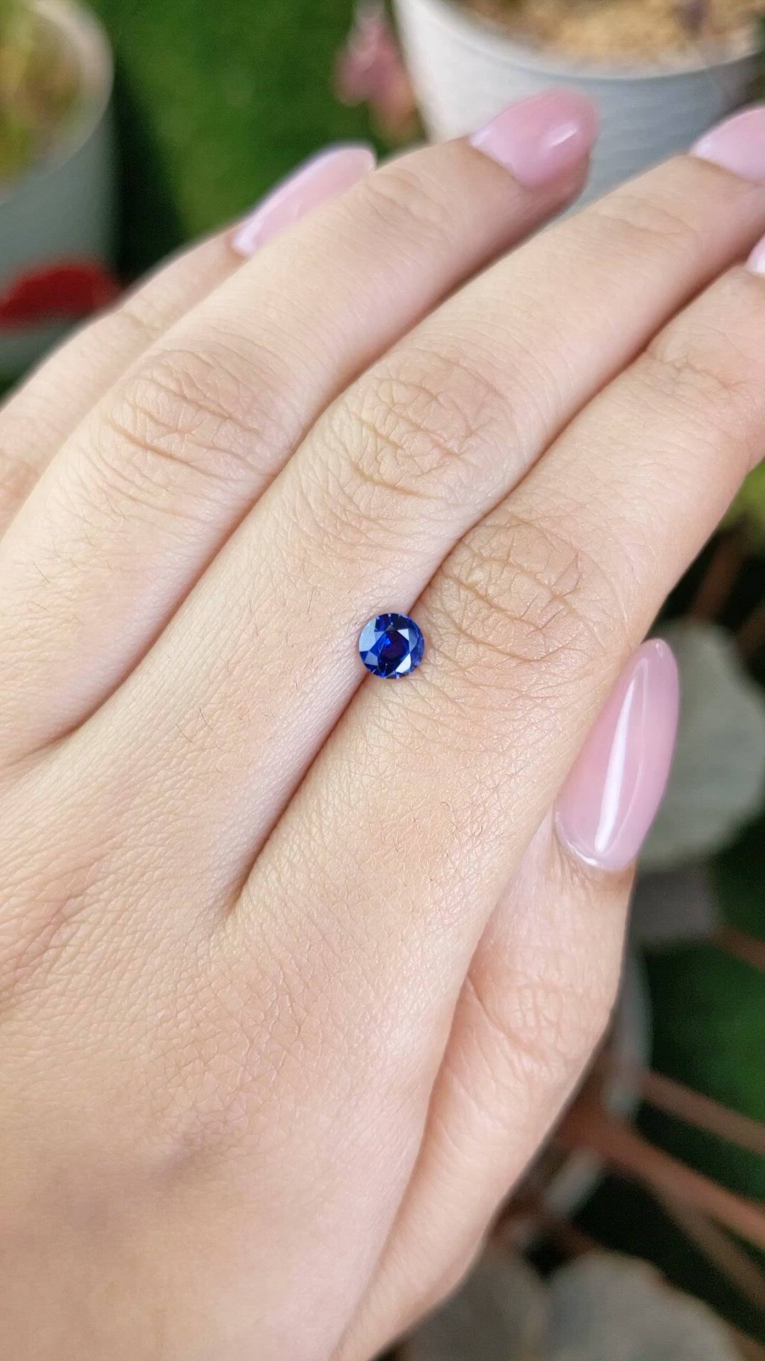 0.49 Ct. Blue Sapphire from Ceylon (Sri Lanka) Size Video