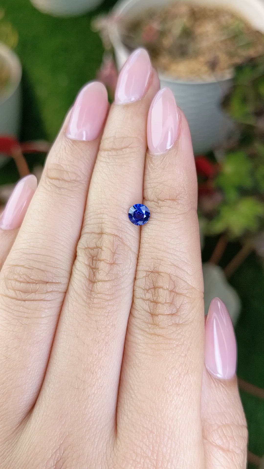 0.49 Ct. Blue Sapphire from Ceylon (Sri Lanka) Size Video
