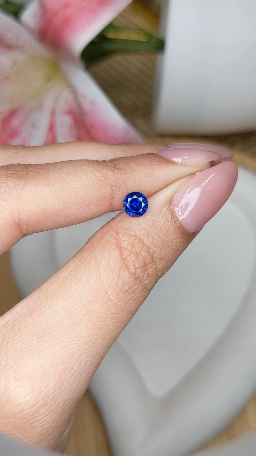 0.68 Ct. Blue Sapphire from Ceylon (Sri Lanka) Size Video