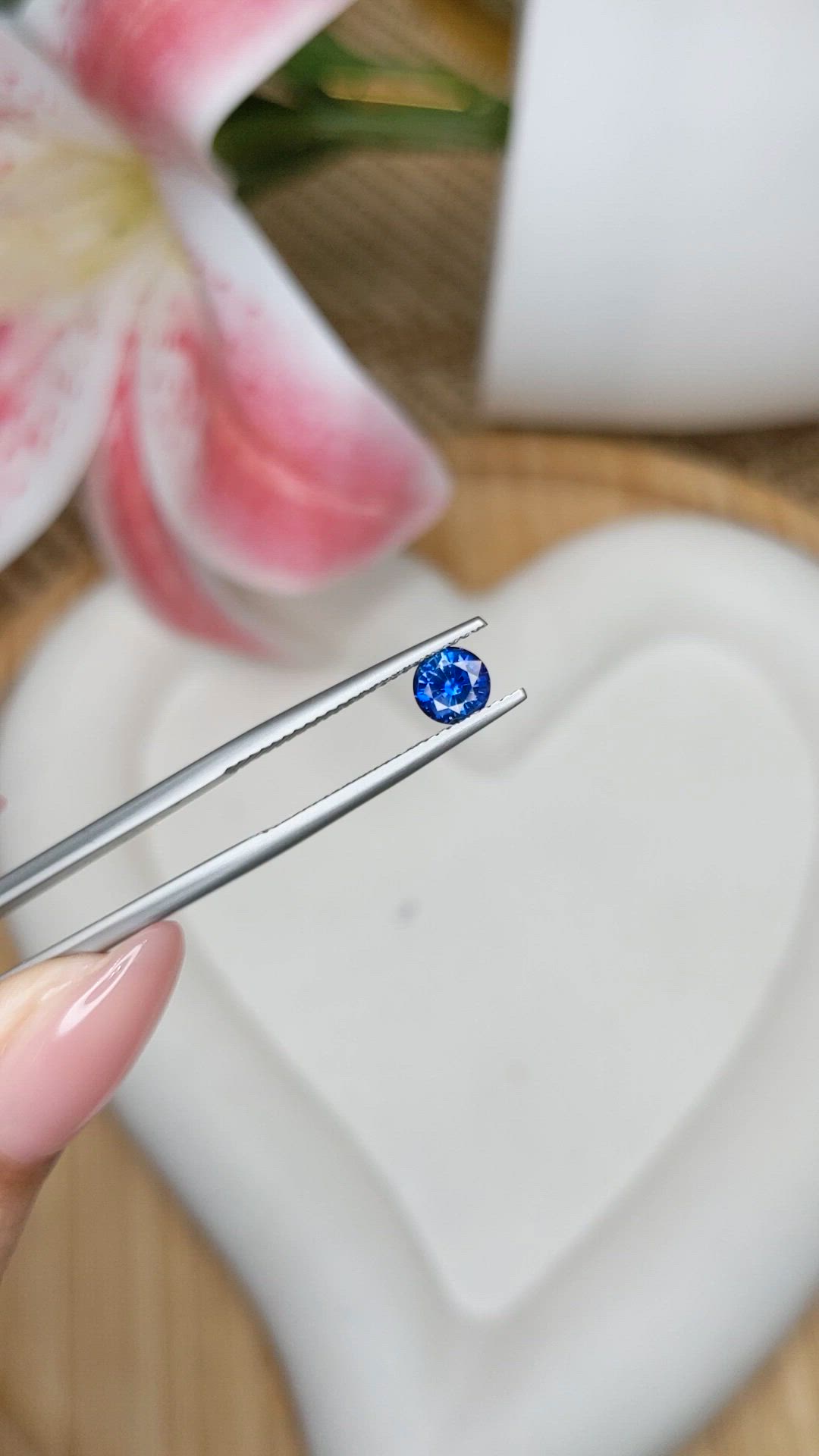 0.69 Ct. Blue Sapphire from Ceylon (Sri Lanka) Size Video
