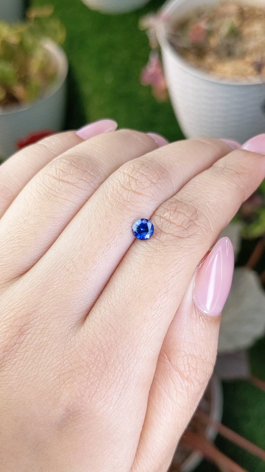 0.69 Ct. Blue Sapphire from Ceylon (Sri Lanka) Size Video