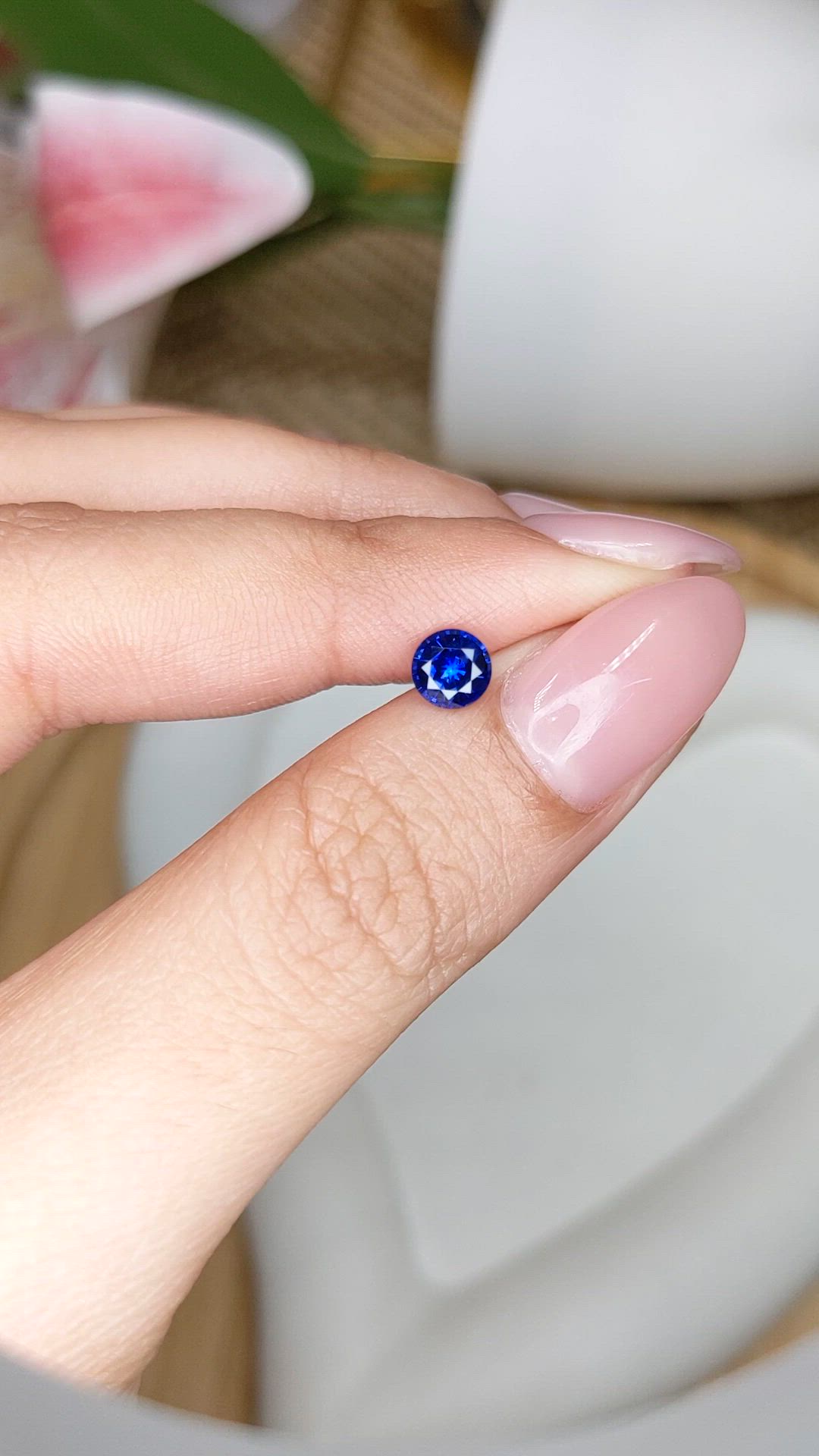 0.63 Ct. Blue Sapphire from Ceylon (Sri Lanka) Size Video