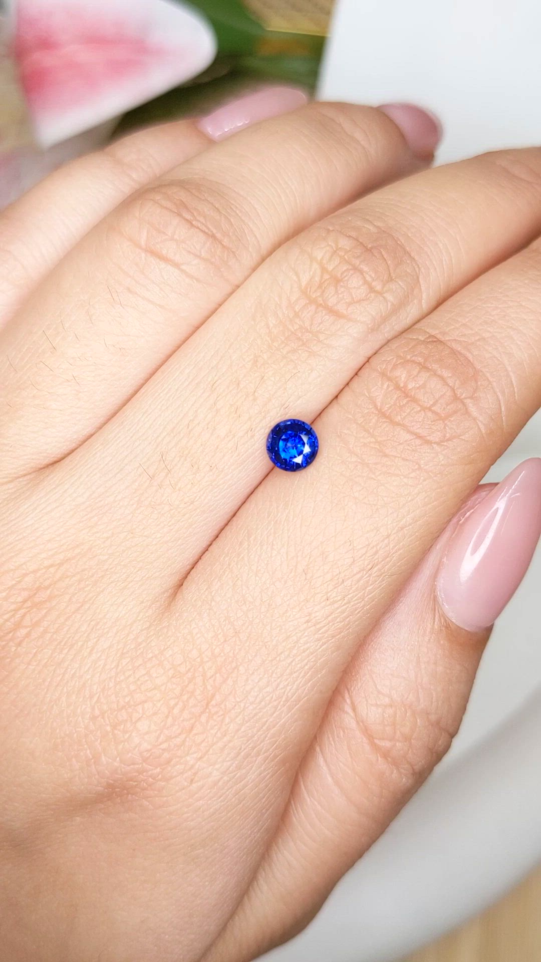 0.63 Ct. Blue Sapphire from Ceylon (Sri Lanka) Size Video
