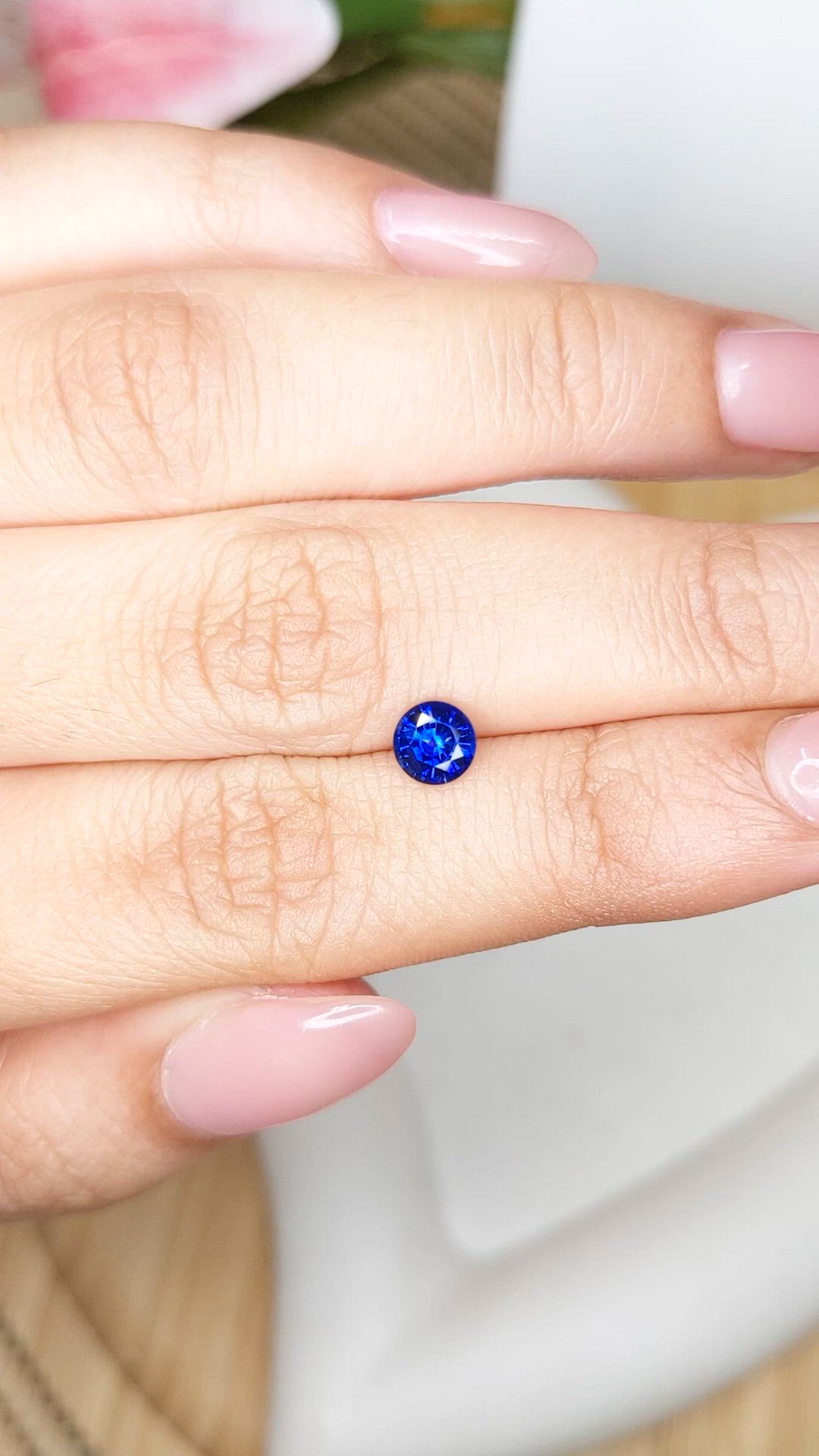 0.63 Ct. Blue Sapphire from Ceylon (Sri Lanka) Size Video