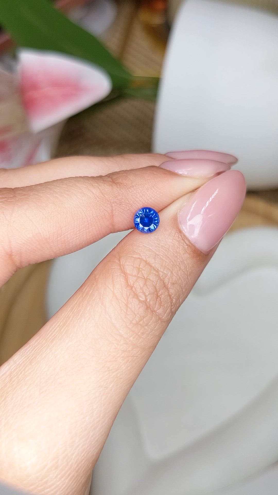 0.58 Ct. Blue Sapphire from Ceylon (Sri Lanka) Size Video