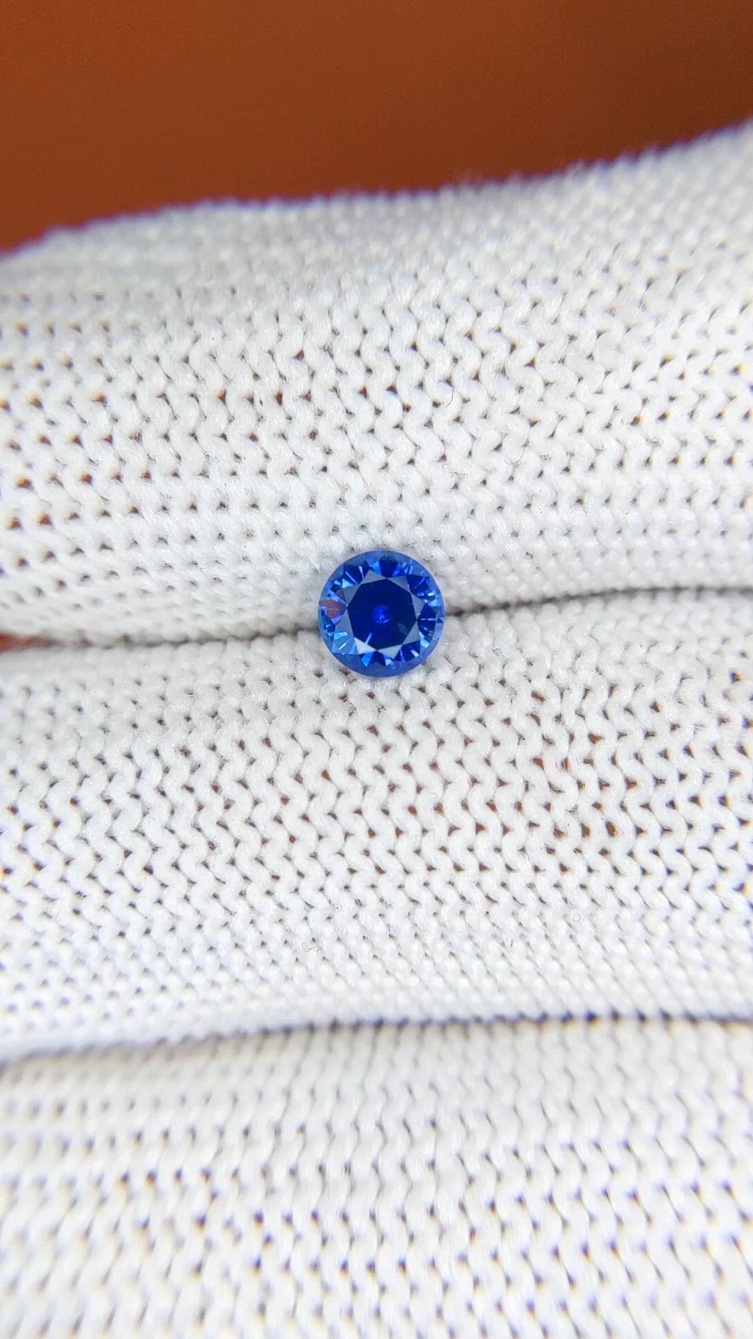 0.58 Ct. Blue Sapphire from Ceylon (Sri Lanka) Size Video