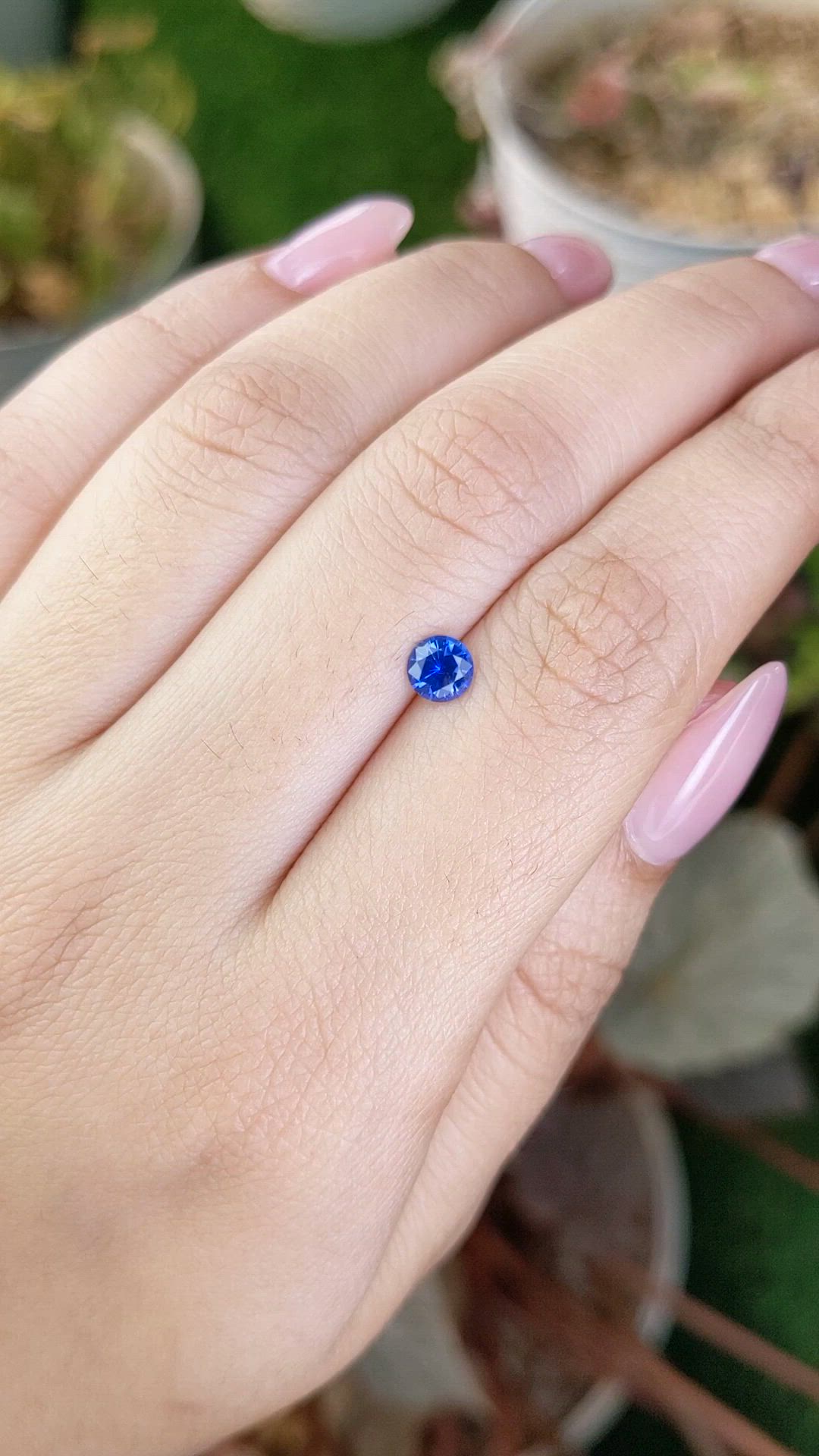0.58 Ct. Blue Sapphire from Ceylon (Sri Lanka) Size Video