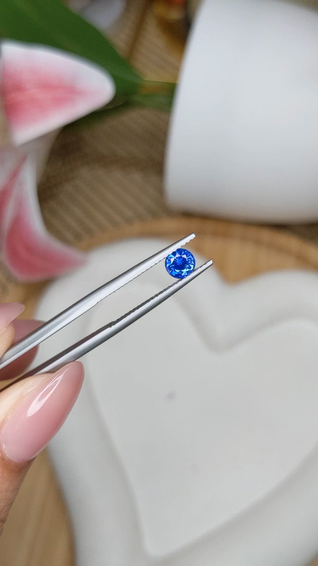 0.58 Ct. Blue Sapphire from Ceylon (Sri Lanka) Size Video