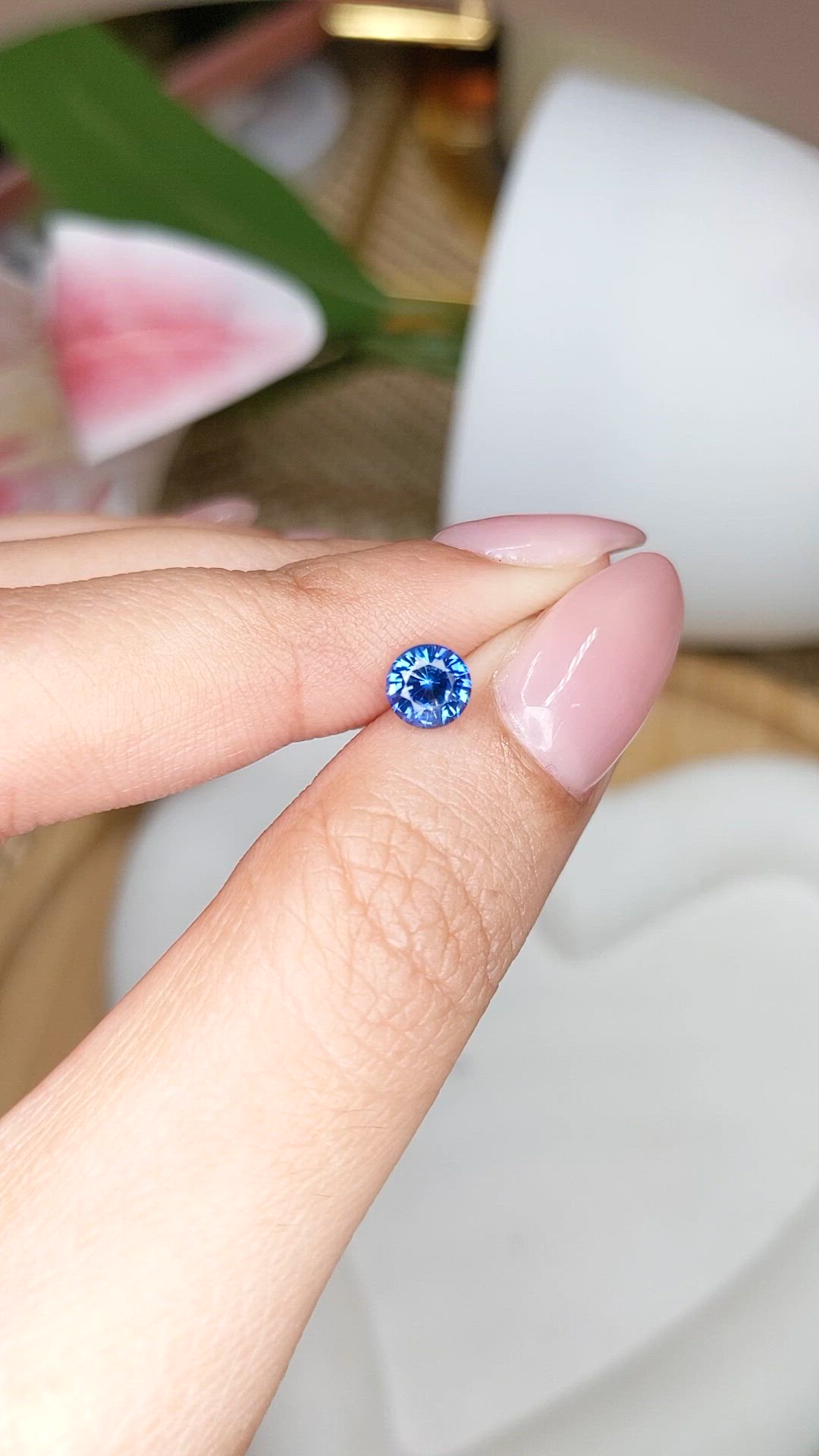 0.77 Ct. Blue Sapphire from Ceylon (Sri Lanka) Size Video